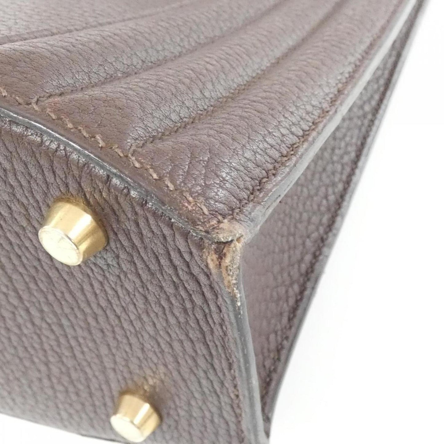 Hermes Kelly Marron Fjord Leather Shoulder Bag ( )
