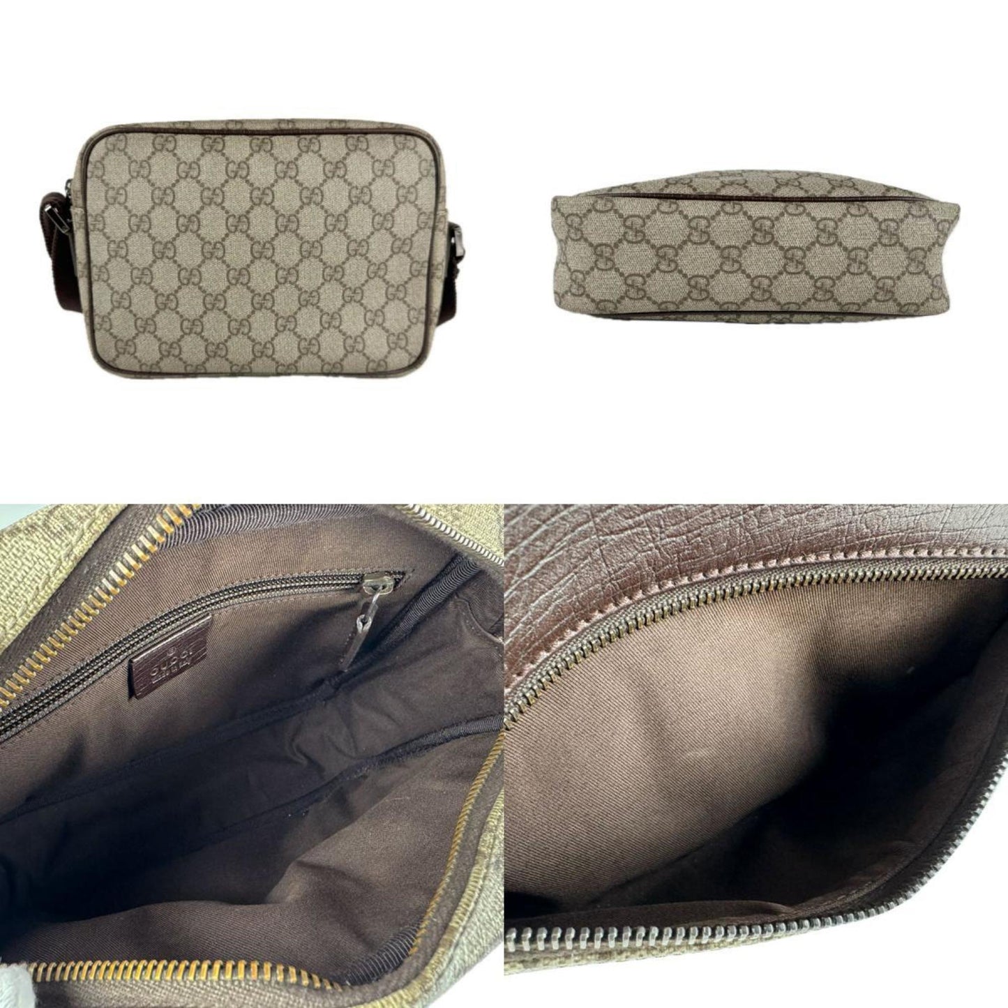 Gucci Brown Gg Supreme Leather Shoulder Bag ( )