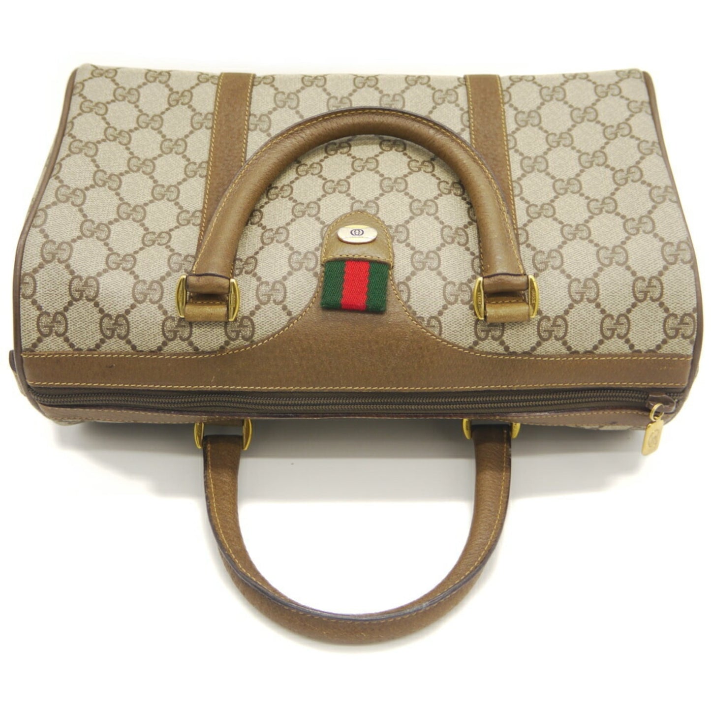 Gucci Beige Pvc Leather Boston Bag ( )