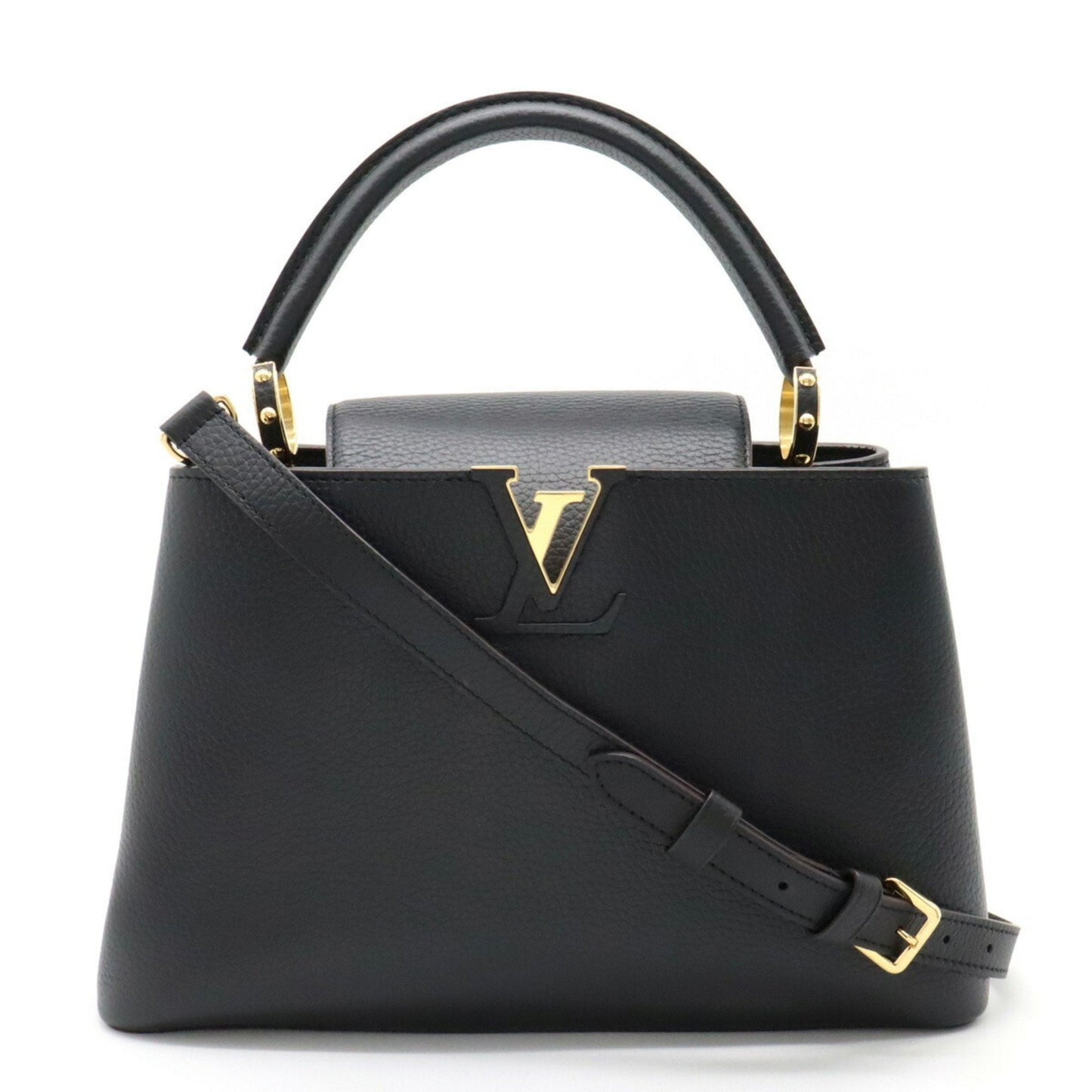 LOUIS VUITTON Capucines MM Handbag Shoulder Bag Taurillon Leather Black M42259