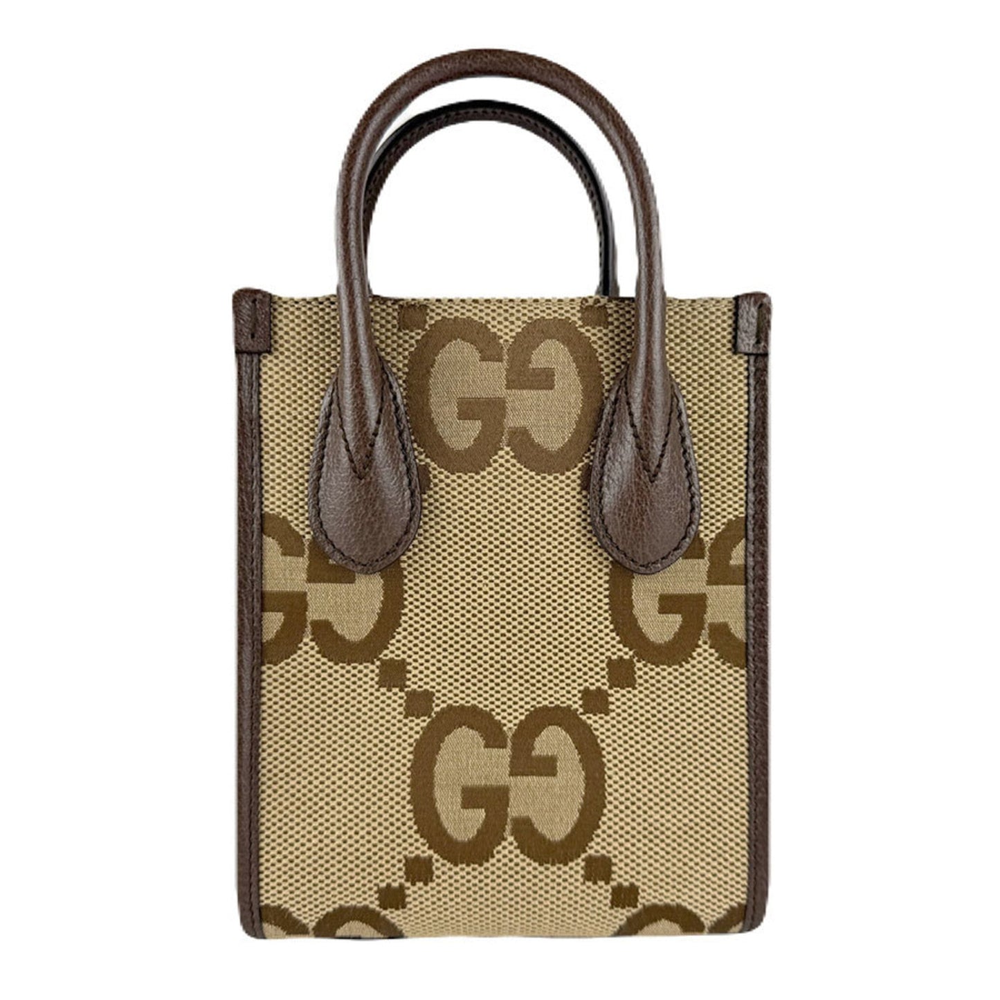 Gucci Brown Green Red Color Canvas Leather Handbag Shoulder Bag ( )