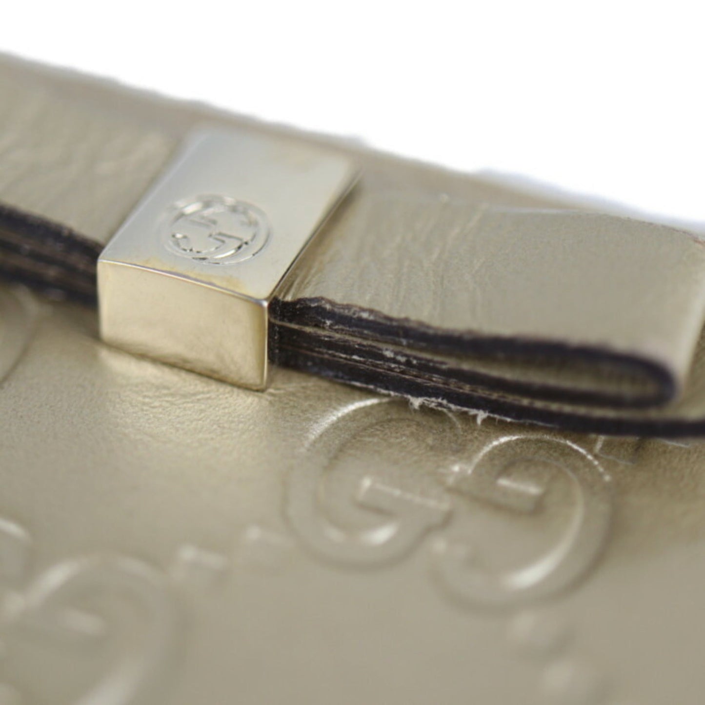 Gucci Champagne Gold Leather Coin Purse/Coin Case ( )