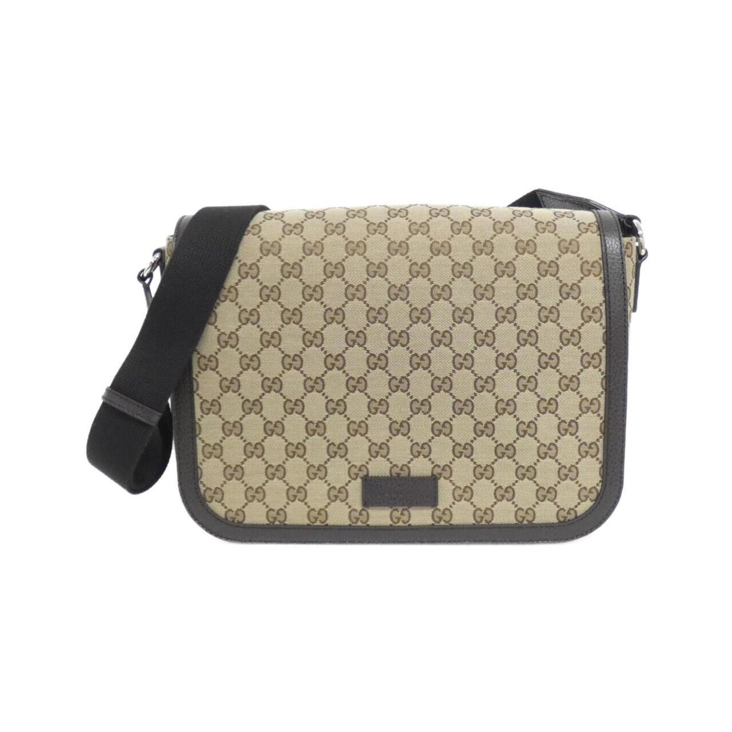 Gucci Gg Canvas Beige Brown Gg Canvas Leather Shoulder Bag ( )