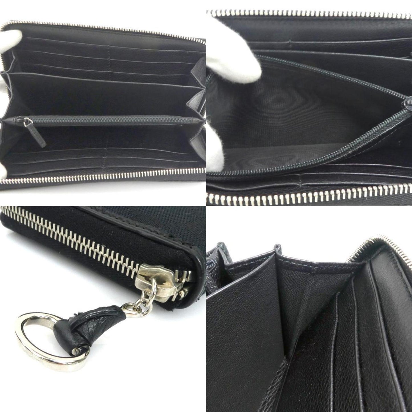 Gucci Black Gg Canvas Long Wallet (Bi-Fold) ( )