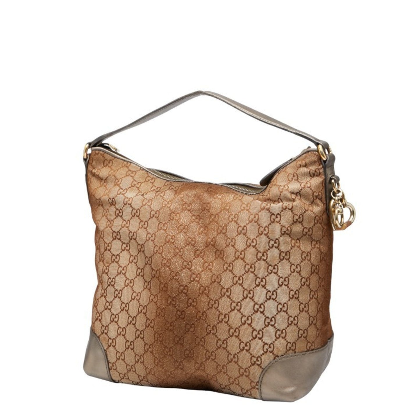 Gucci Brown Canvas Leather Shoulder Bag ( )