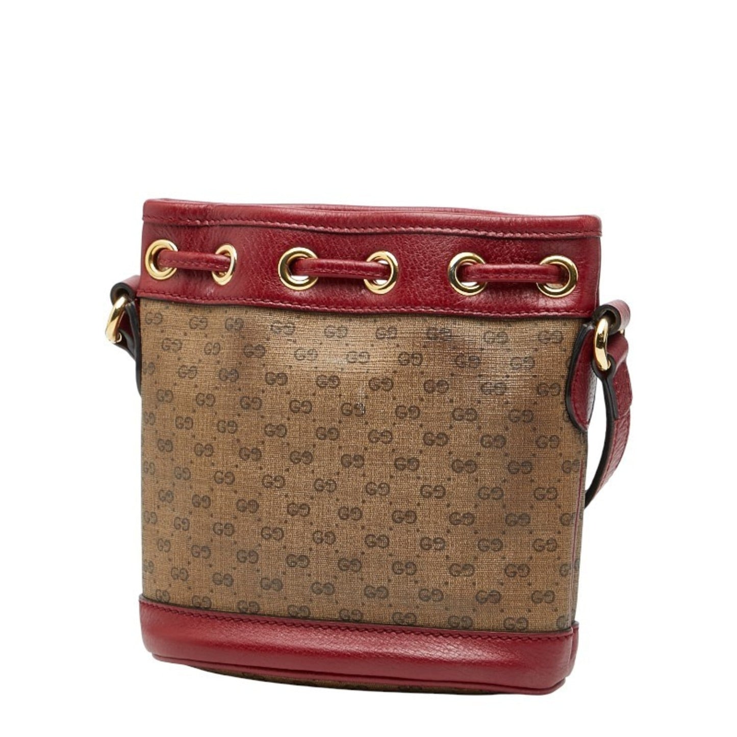 Gucci Beige Red Color Pvc Leather Shoulder Bag ( )