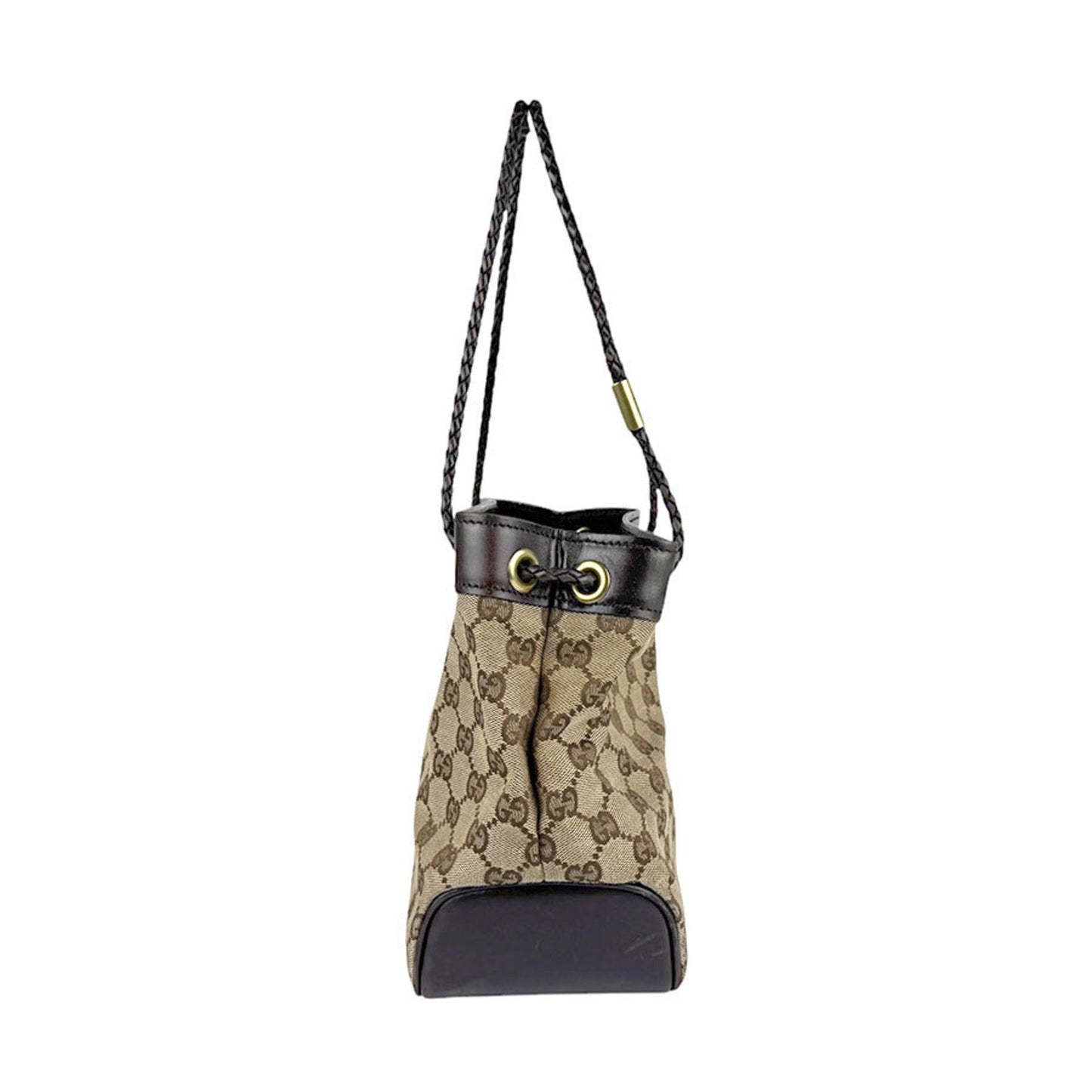 Gucci Gg Canvas Beige Brown Gg Canvas Leather Handbag ( )
