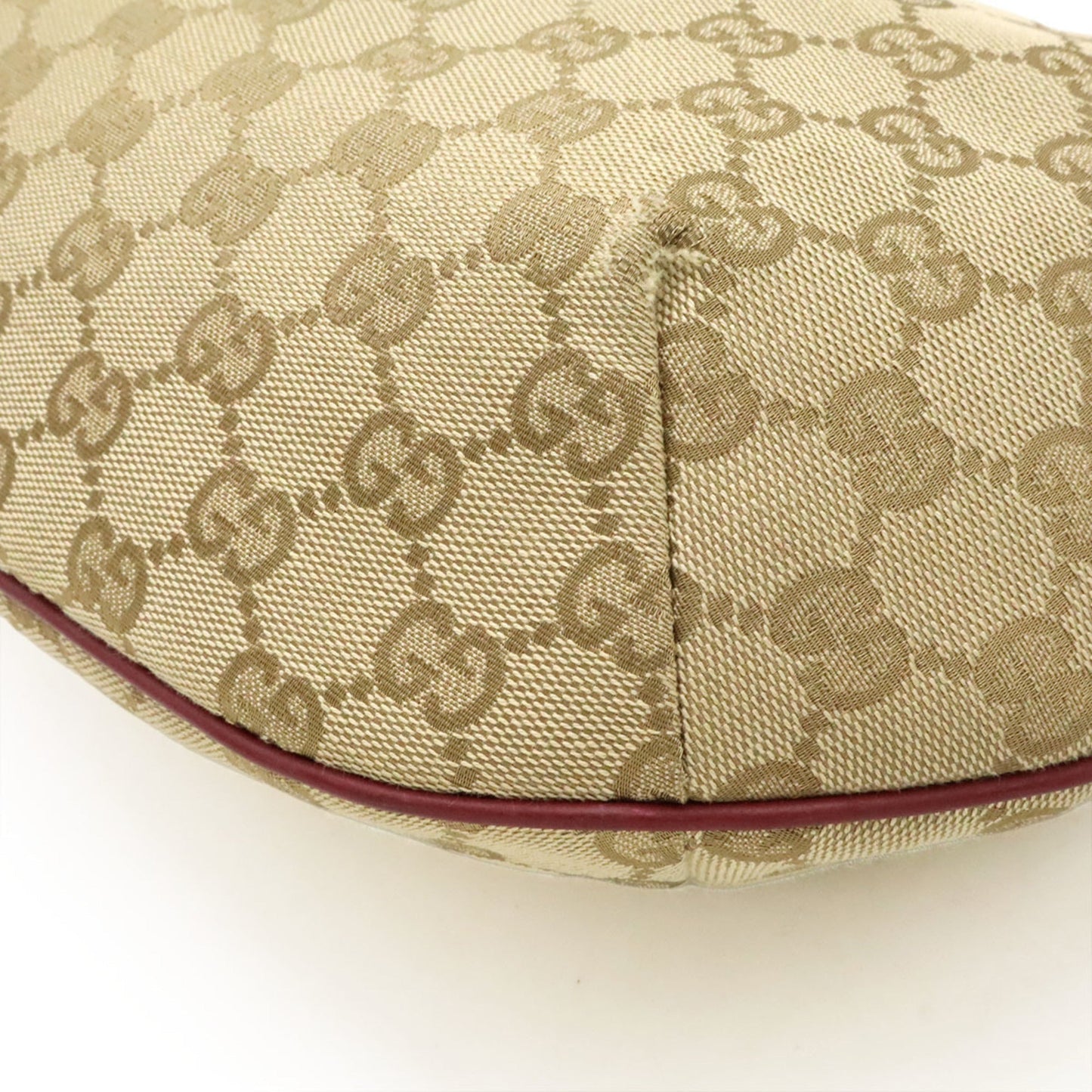 Gucci Beige Red Color Gg Canvas Leather Shoulder Bag ( )