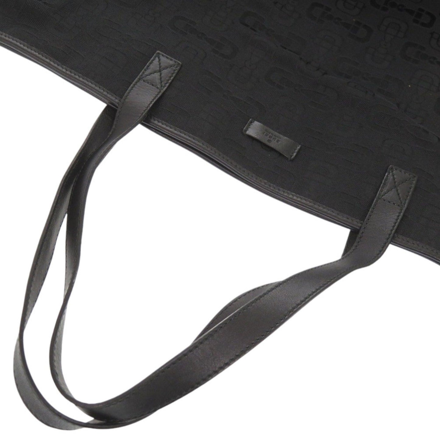 Gucci Black Canvas Leather Tote Bag ( )