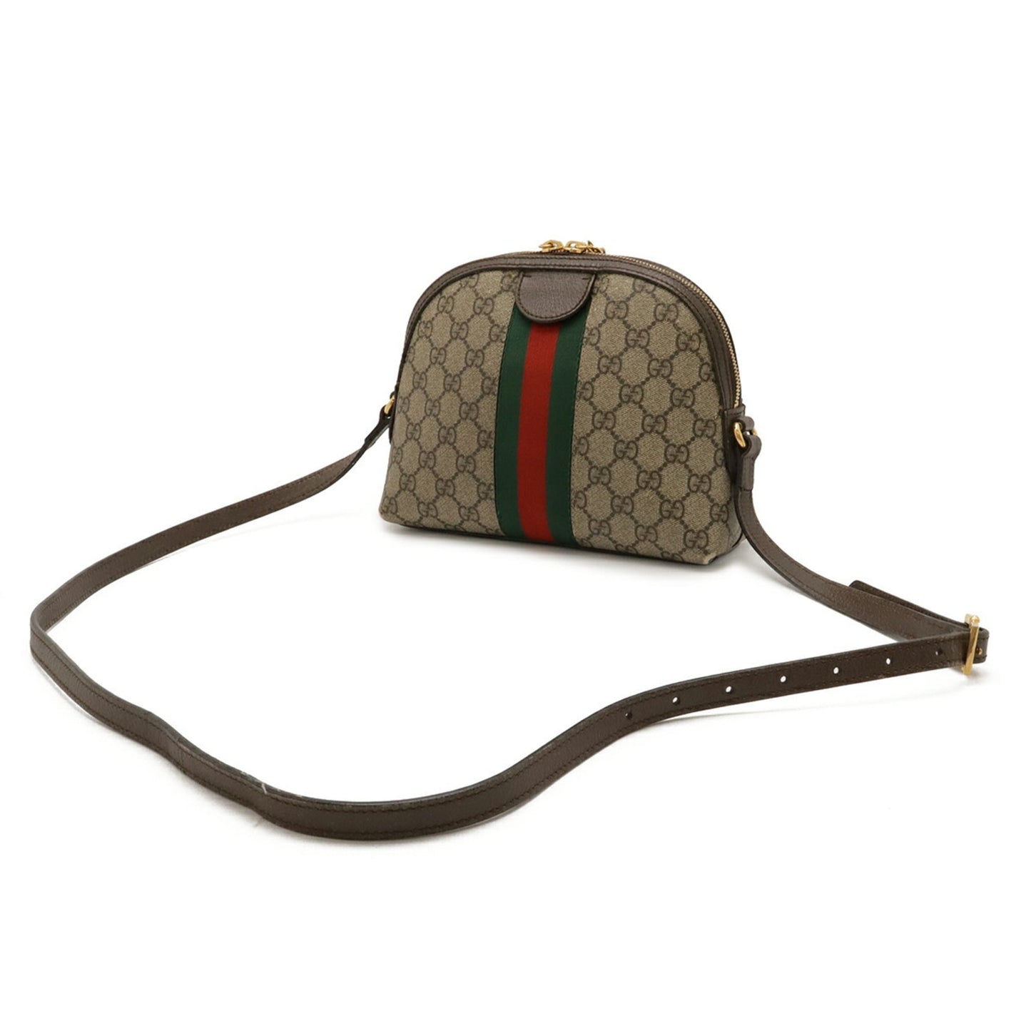 Gucci Sherry Line Beige Green Red Color Gg Supreme Leather Pochette Shoulder Bag ( )