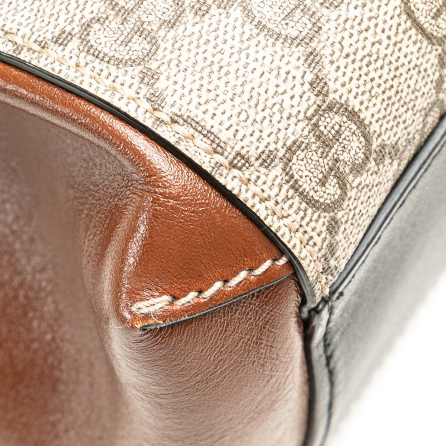 Gucci Beige Black Brown Pvc Leather Backpack ( )
