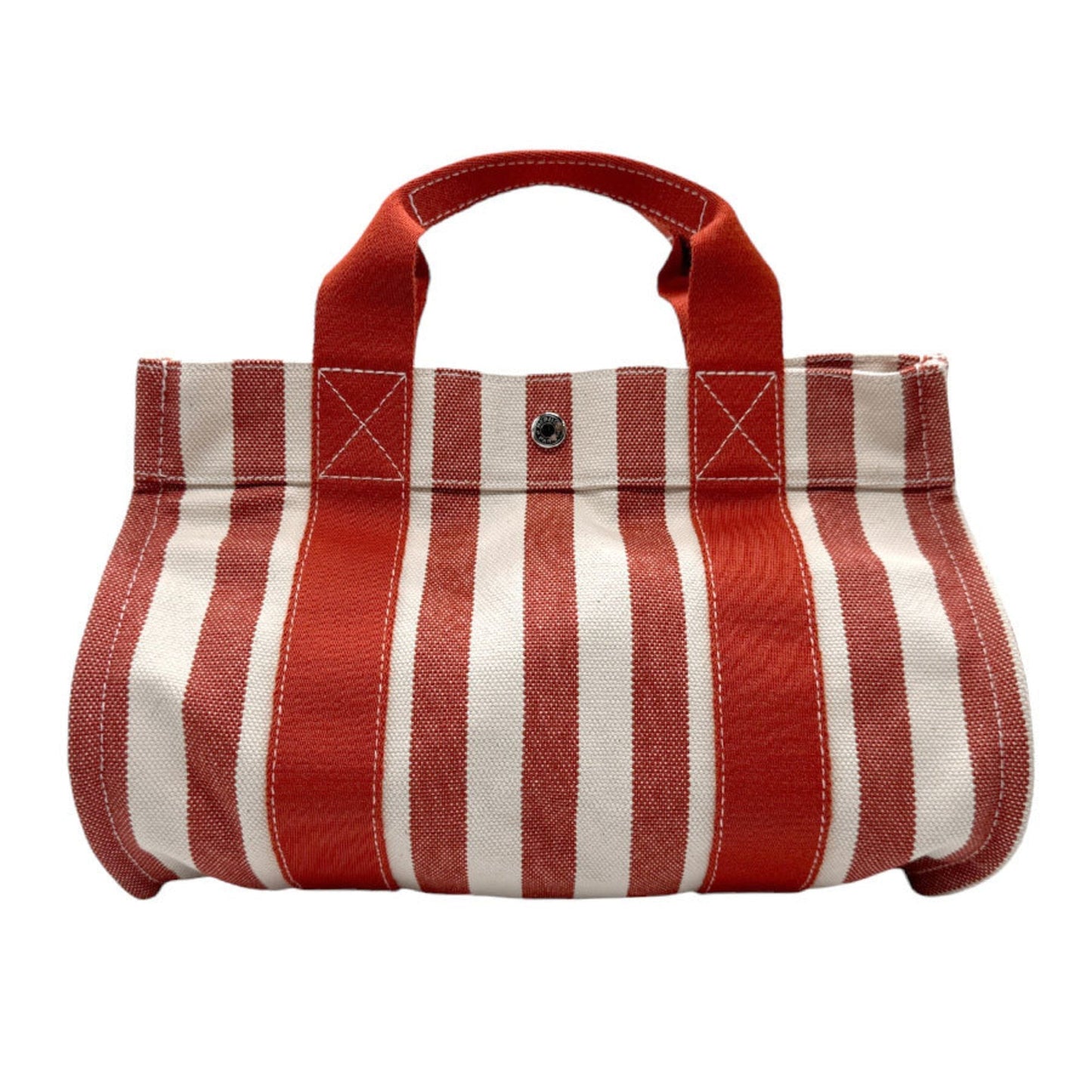 Hermes Red Color White Canvas Handbag ( )