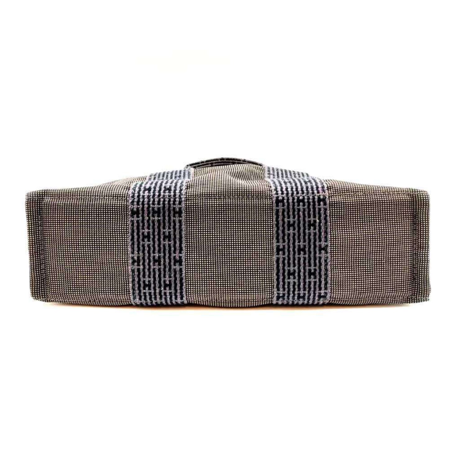 Hermes Her Line Gray Canvas Handbag Tote Bag ( )