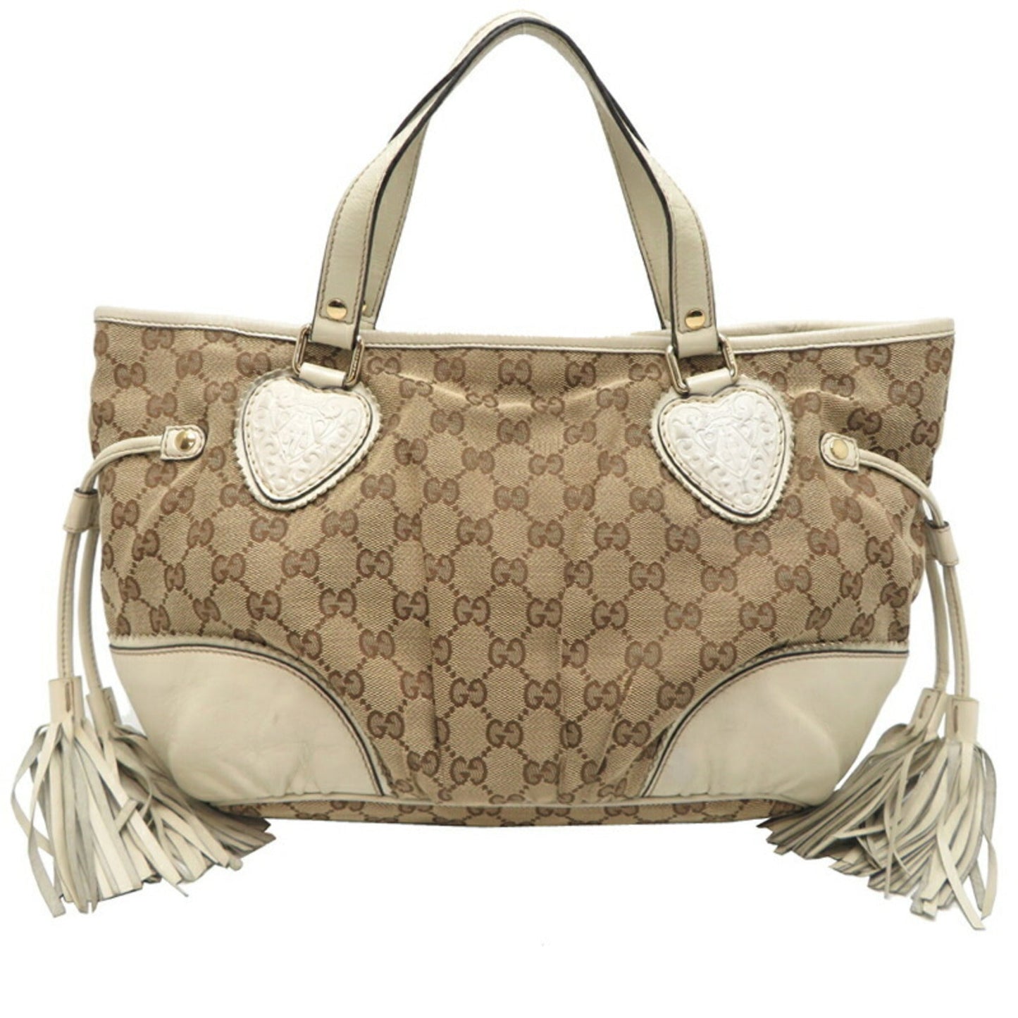 Gucci Beige White Gg Canvas Tote Bag ( )