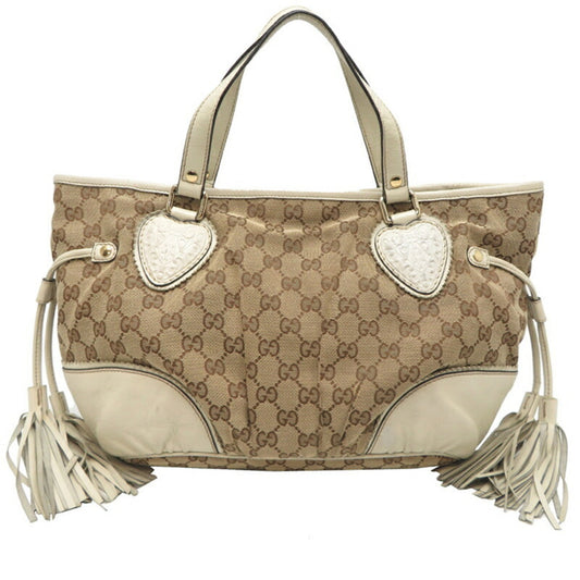 Gucci Beige White Gg Canvas Tote Bag ( )