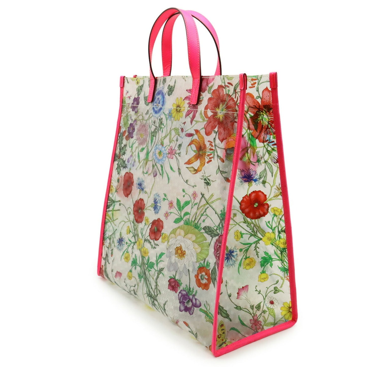 Gucci Clear Multi-Color Pink Vinyl Leather Tote Bag ( )