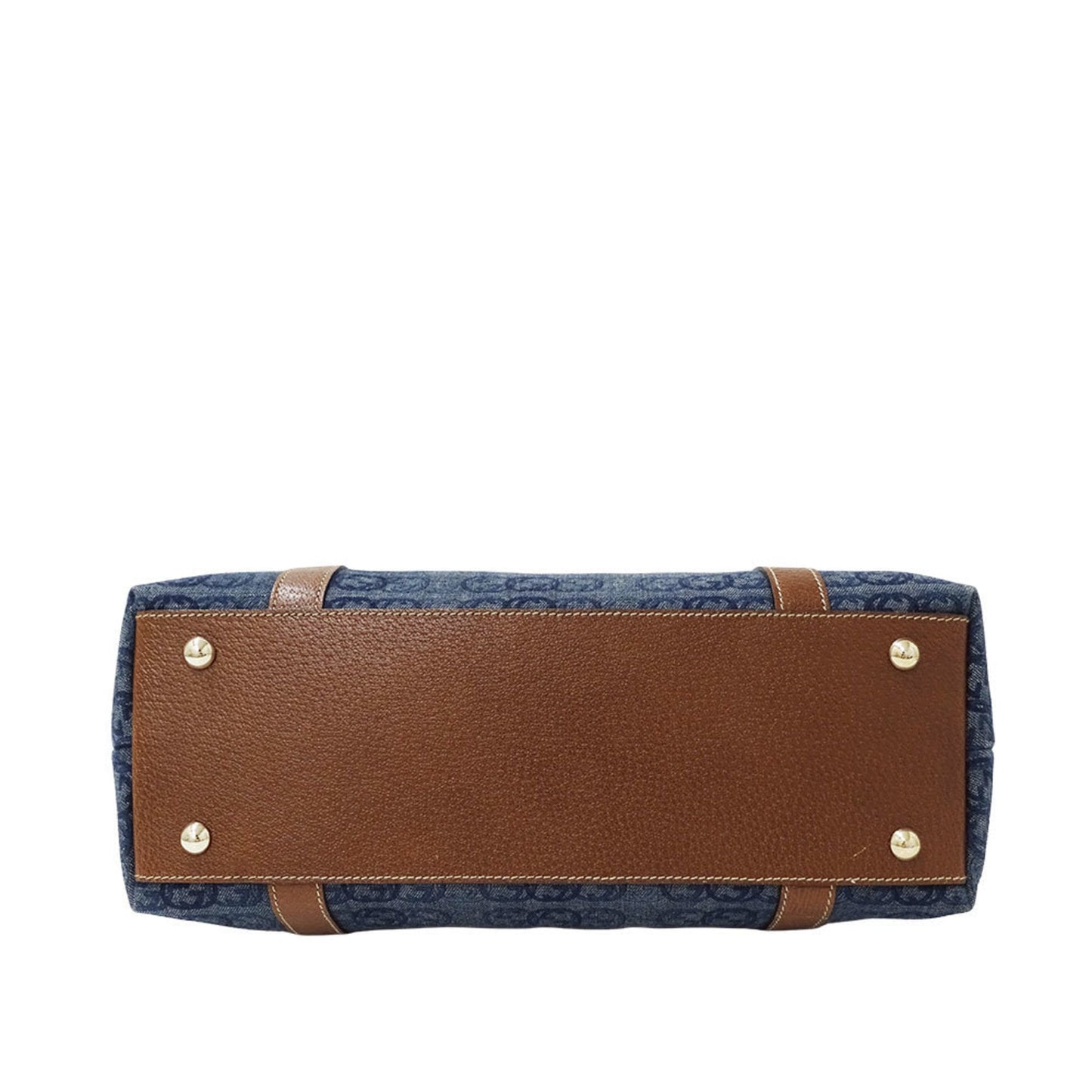 Gucci Blue Brown Denim Tote Bag ( )