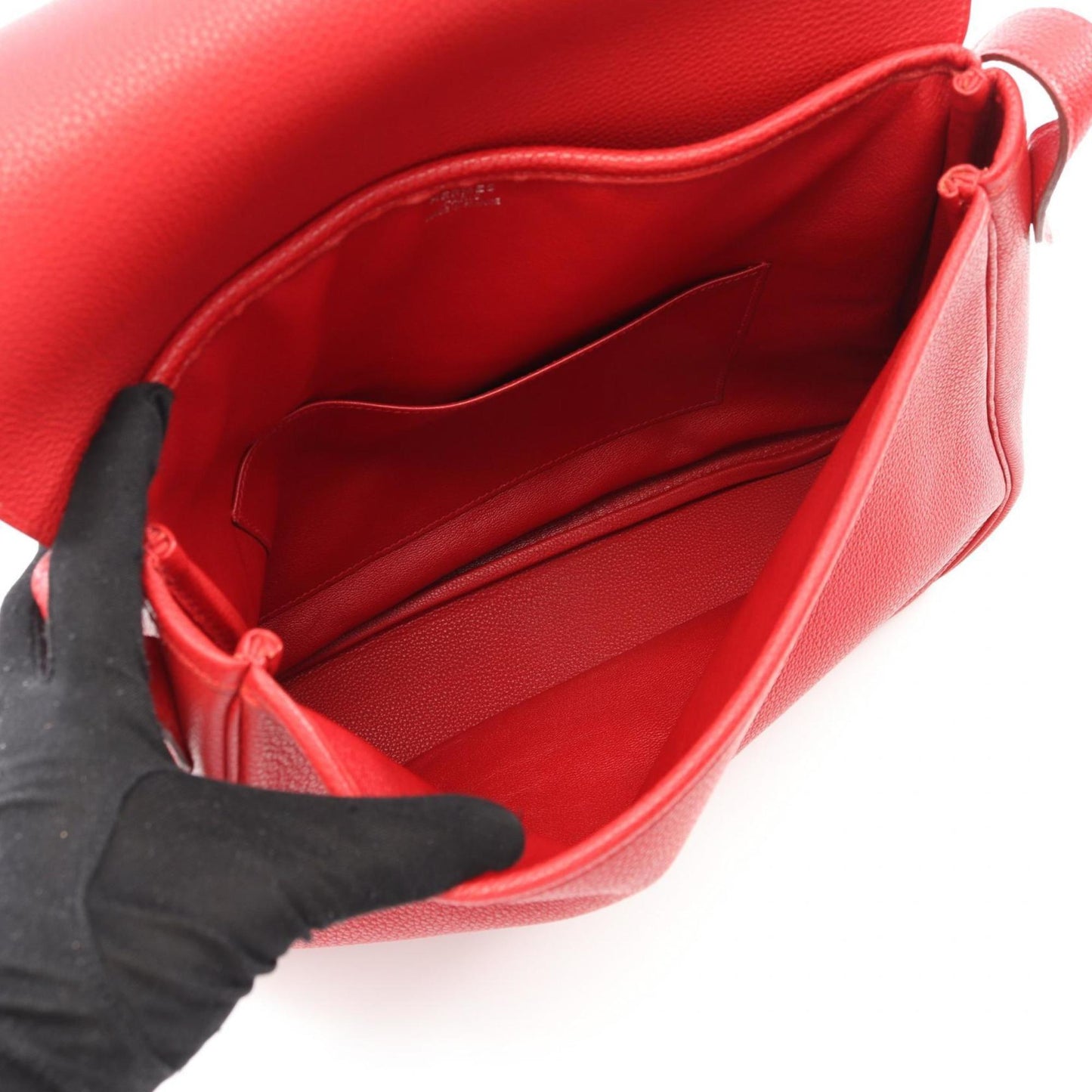 Hermes Red Color Togo Leather Shoulder Bag ( )