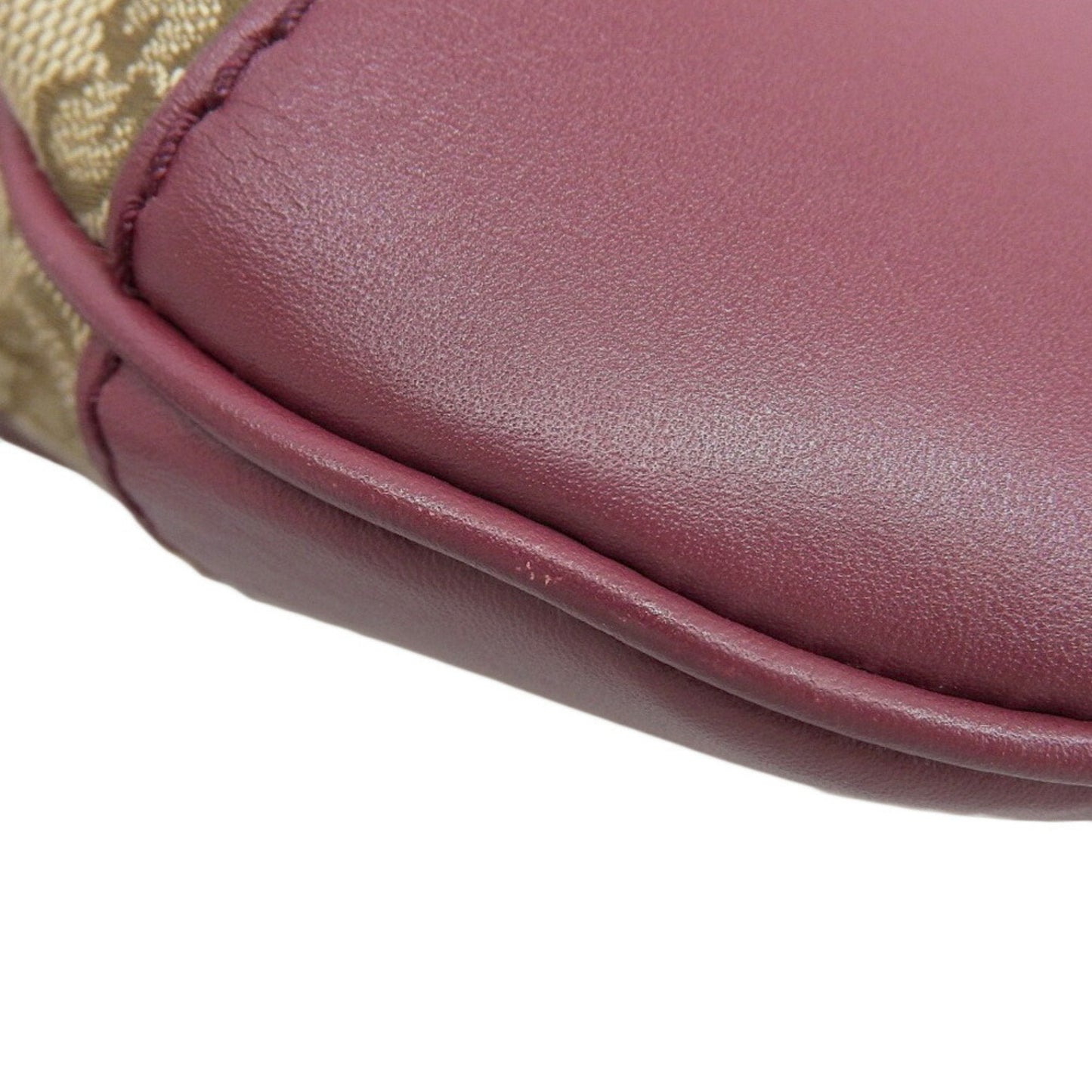 Gucci Beige Red Color Gg Canvas Leather Shoulder Bag ( )