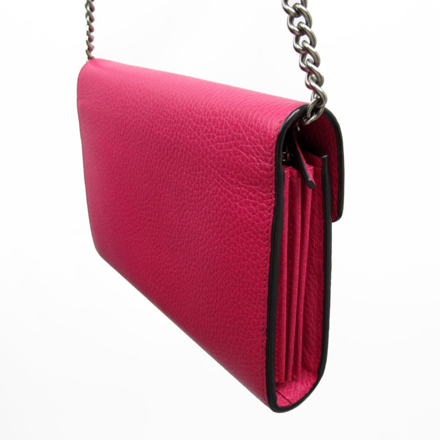 Gucci Pink Leather Chain/Shoulder Wallet ( )