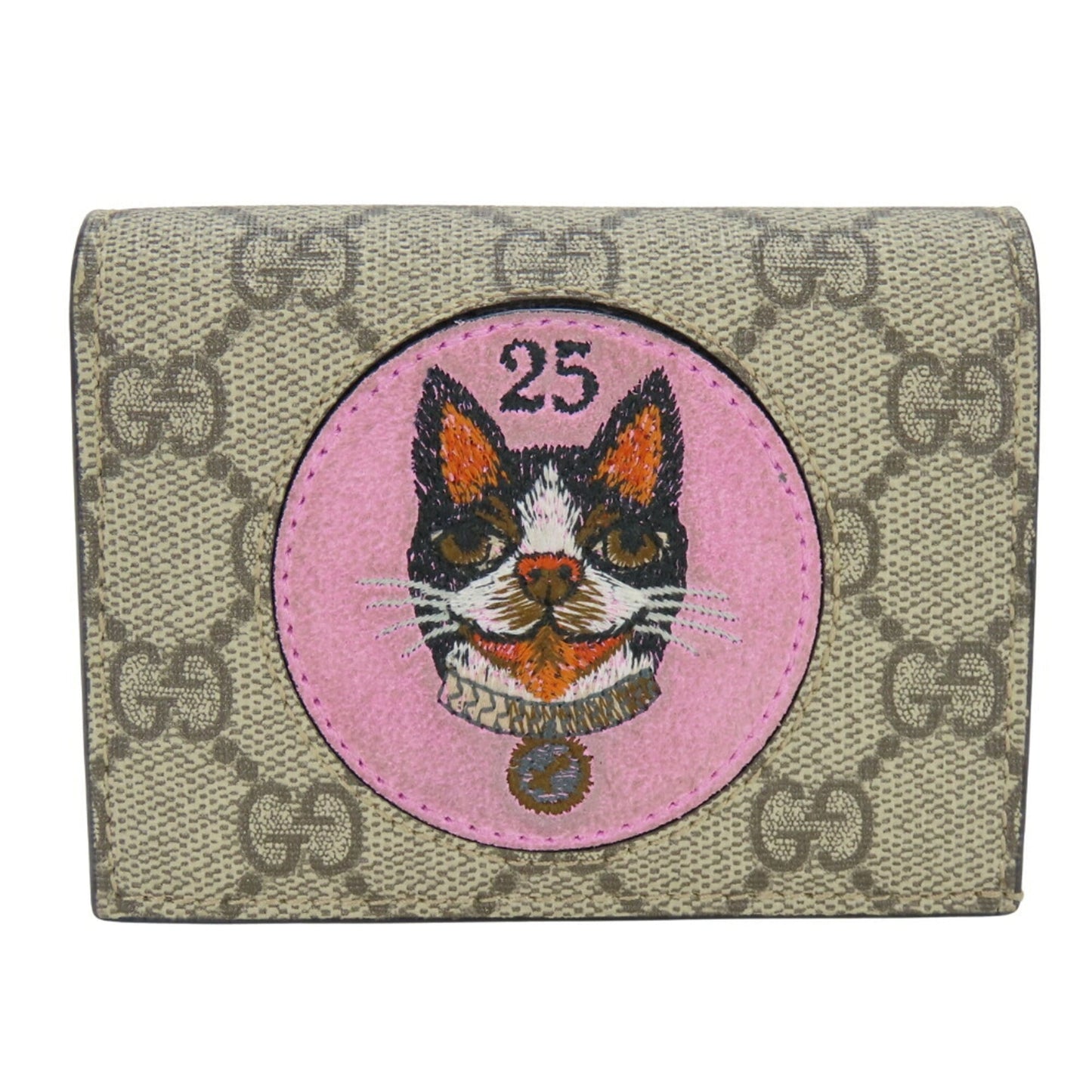 Gucci Beige Pink Red Color Gg Supreme Wallet (Bi-Fold) ( )