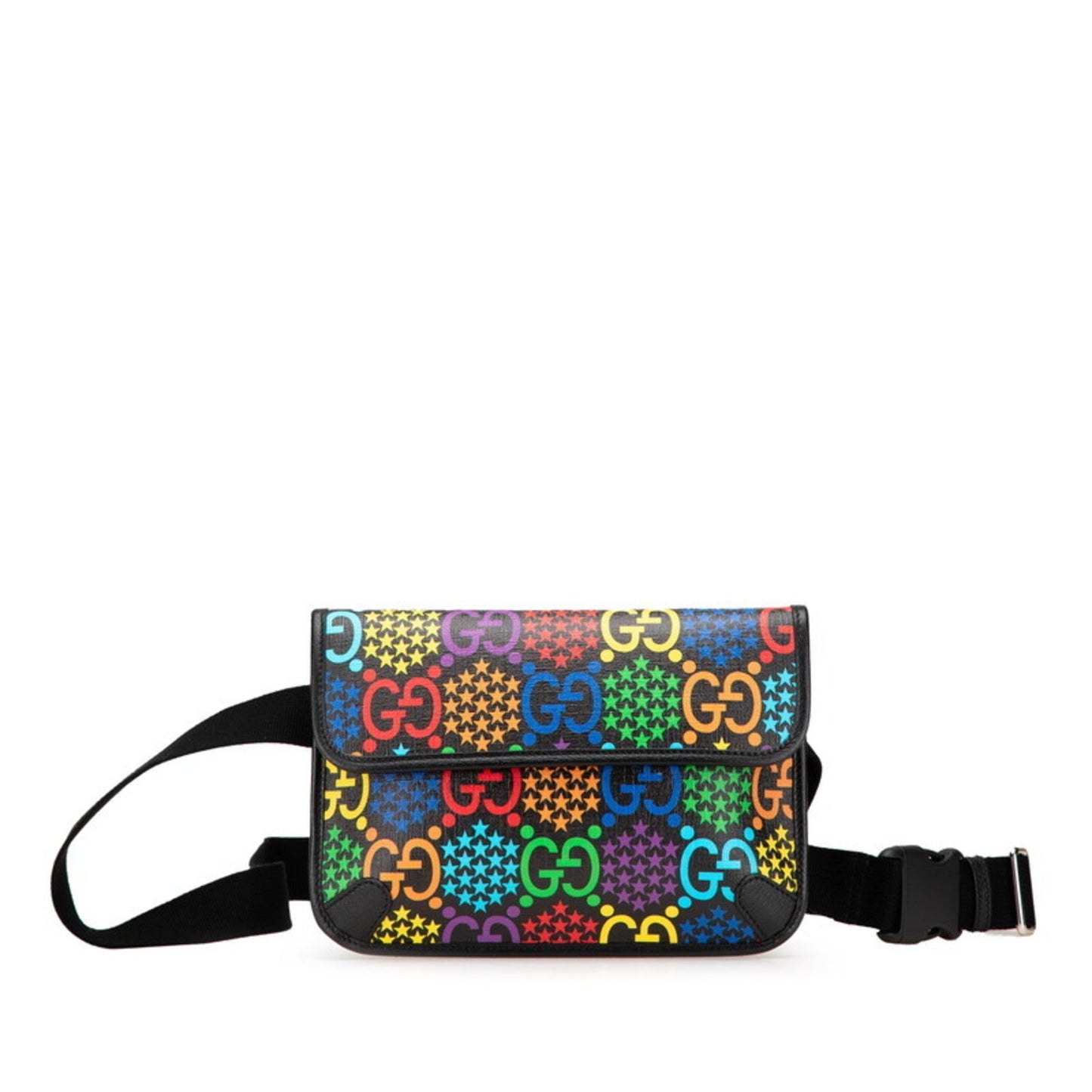 Gucci Black Multi-Color Pvc Leather Sling Bag ( )