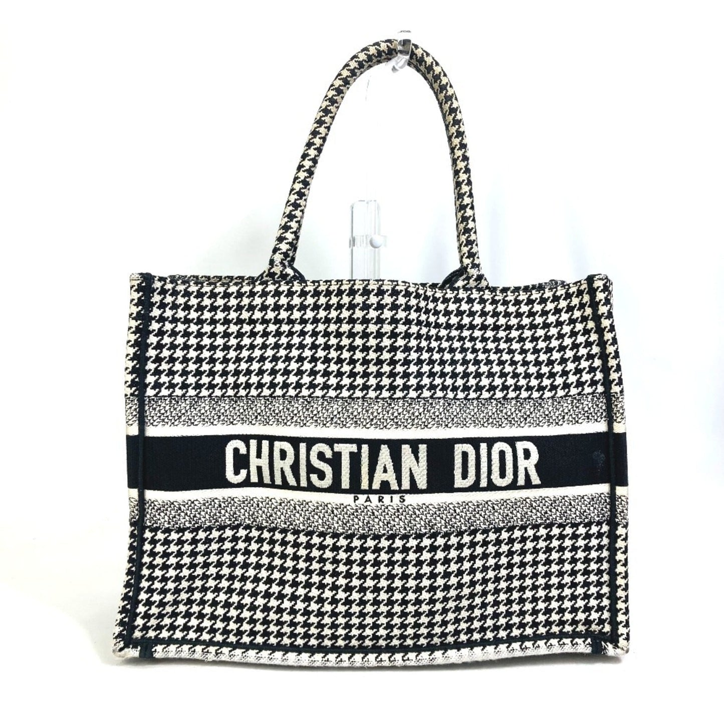 Christian Dior Black White Canvas Shoulder Bag Tote Bag ()