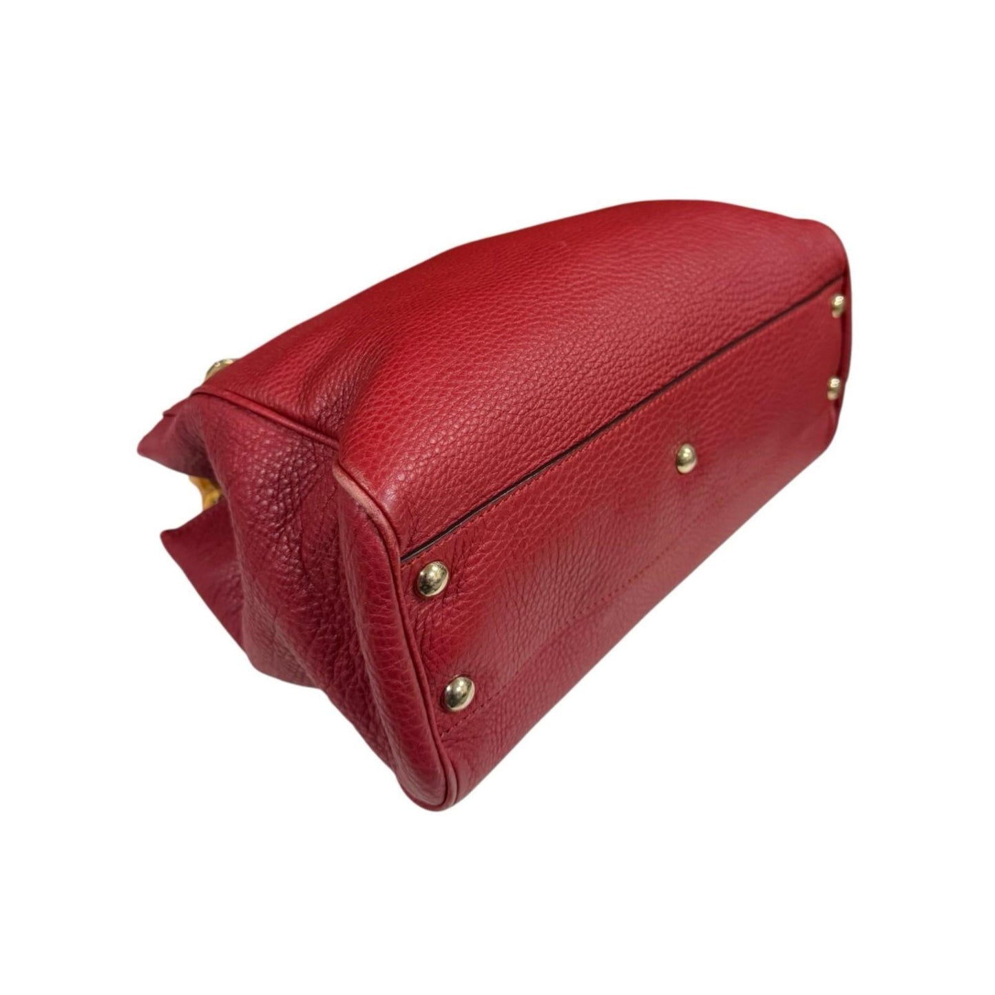 Gucci Red Color Bamboo Shoulder Bag ( )