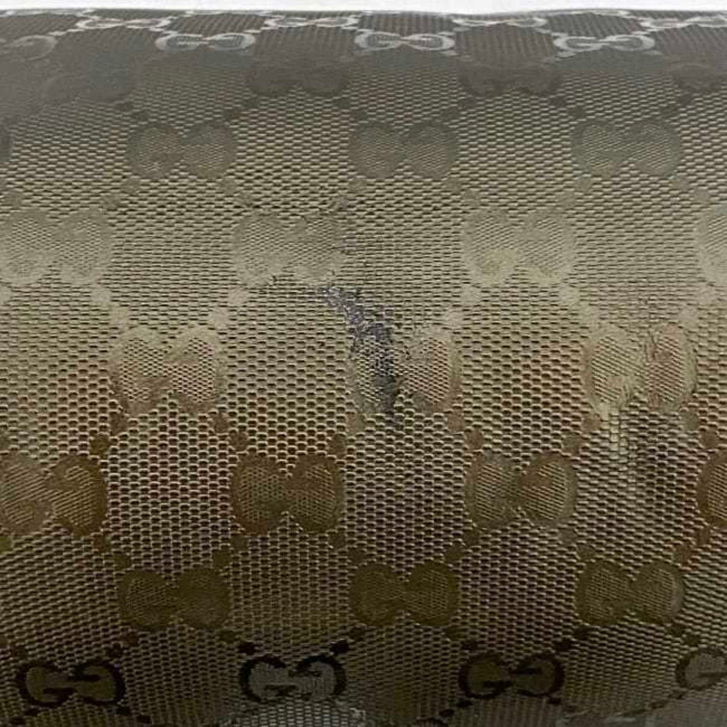Gucci Green Khaki Coated Canvas Shoulder Bag ( )