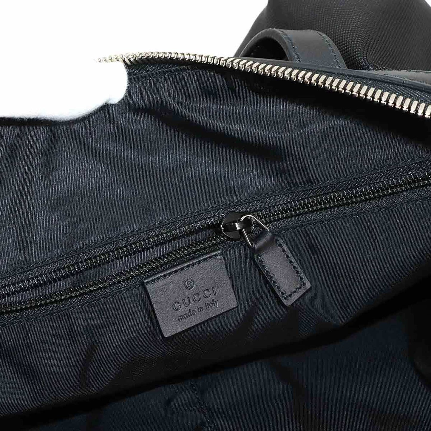 Gucci Black Nylon Canvas Leather Shoulder Bag Tote Bag ( )