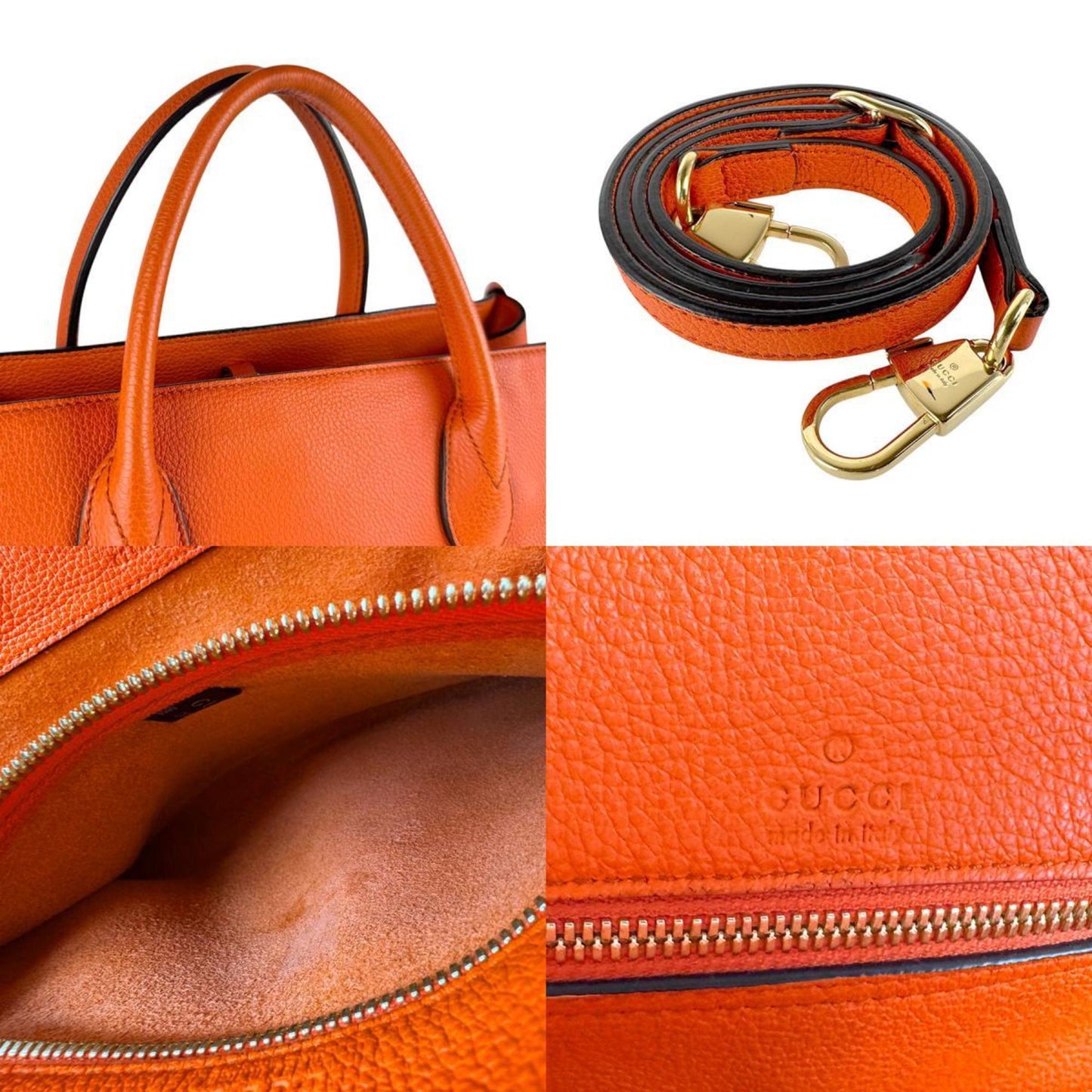 Gucci Orange Leather Handbag Shoulder Bag ( )