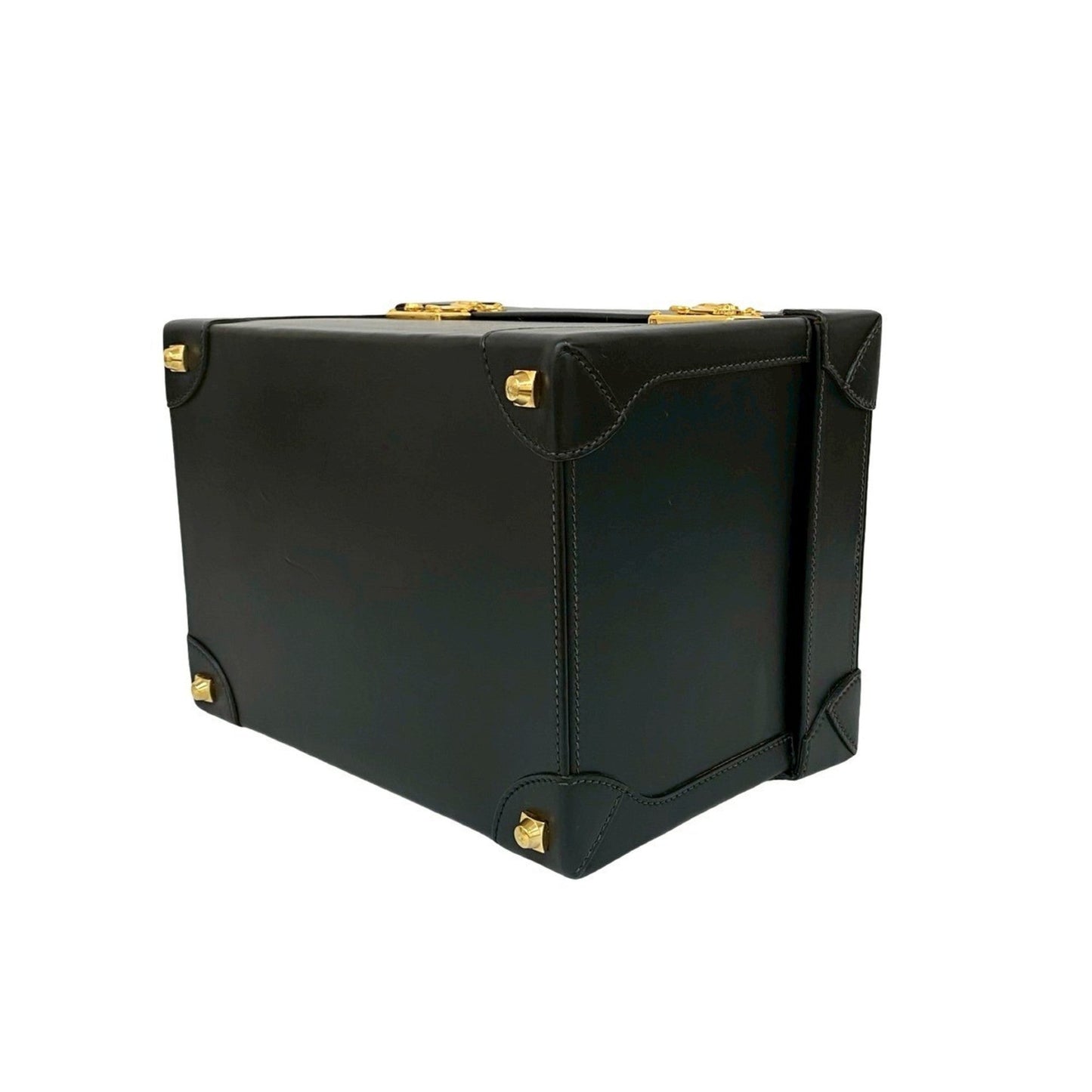 Gucci Black Leather Handbag Vanity Bag ( )
