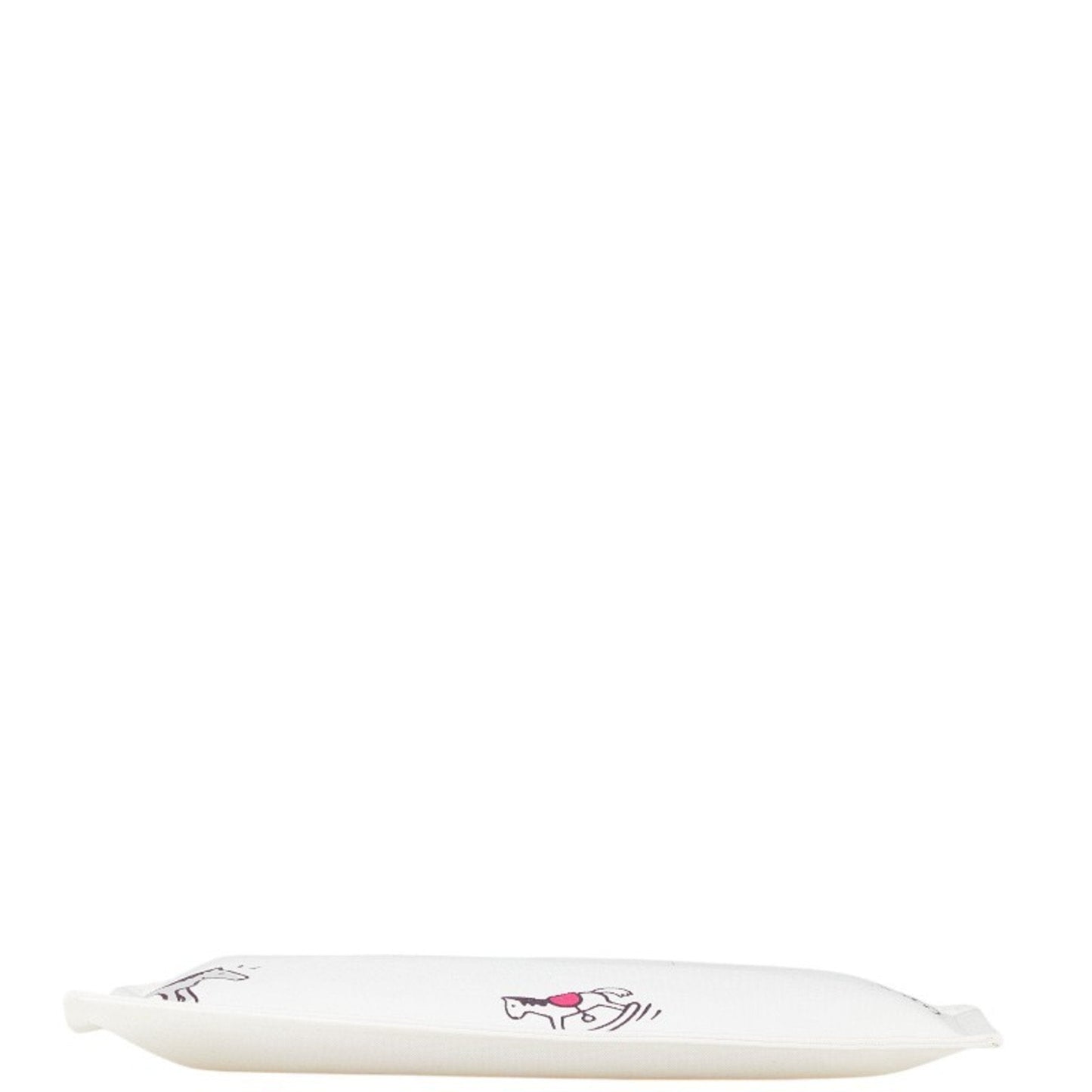 Hermes Multi-Color Red Color White Canvas Pouch ( )