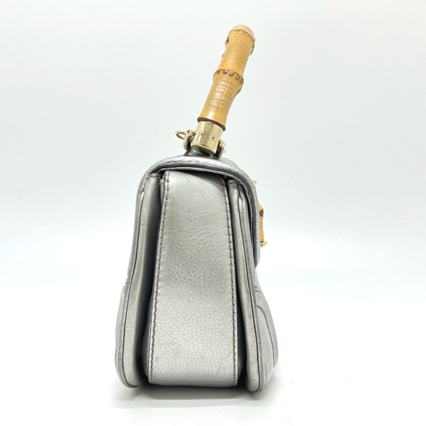 Gucci Silver Leather Handbag ( )