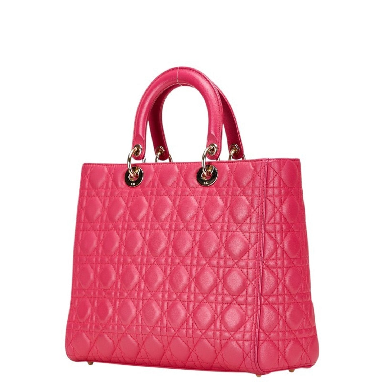 Christian Dior Lady Dior Pink Leather Handbag Shoulder Bag ()