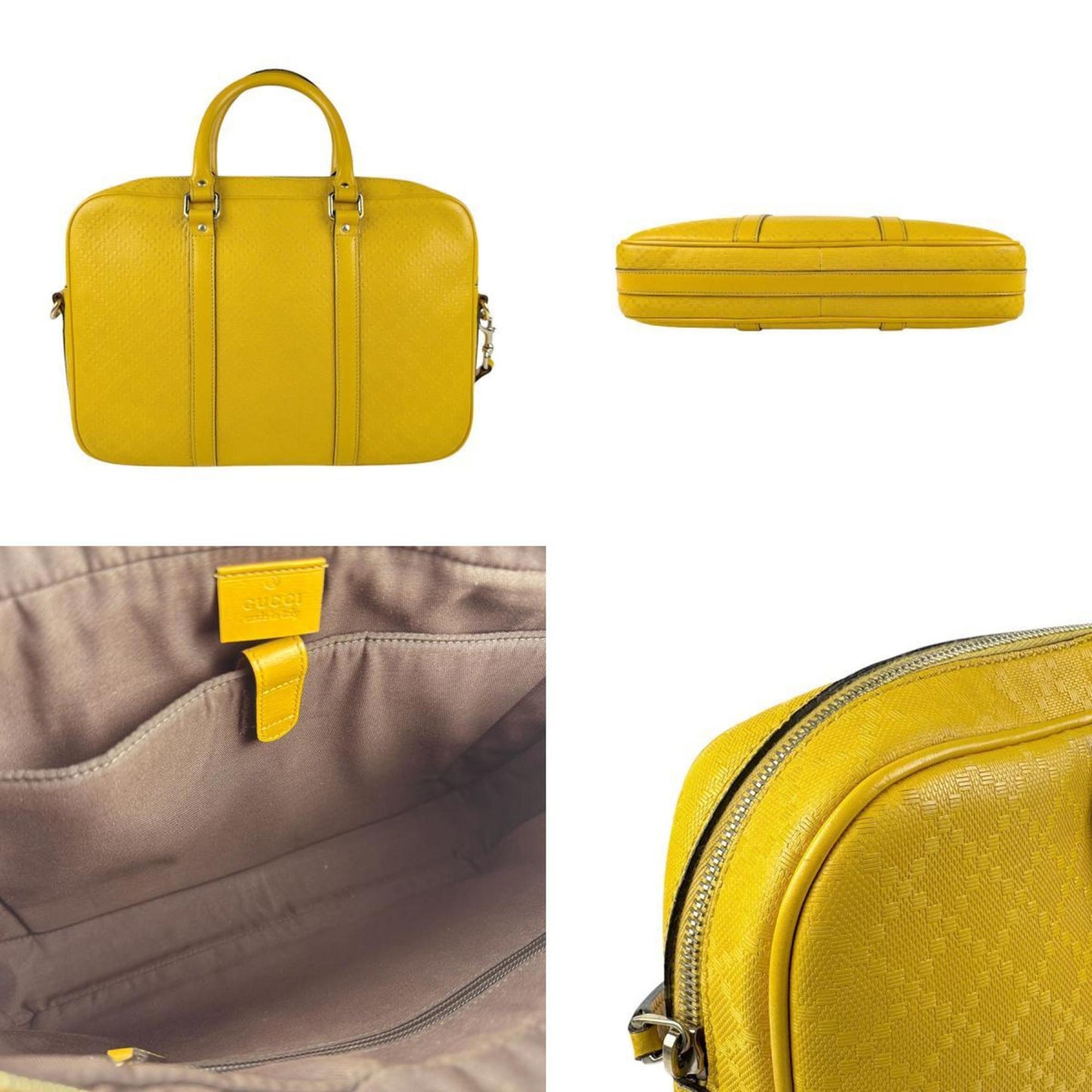 Gucci Yellow Leather Handbag Shoulder Bag ( )