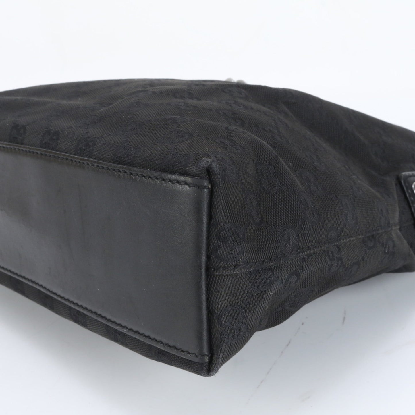 Gucci Black Leather Canvas Shoulder Bag ( )