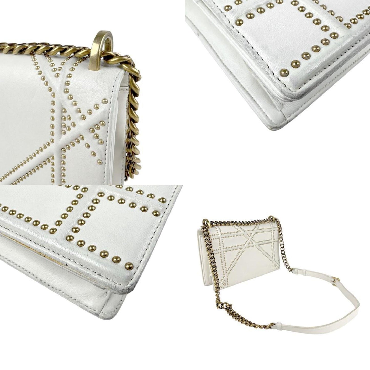 Christian Dior Off-White Leather Shoulder Bag ()