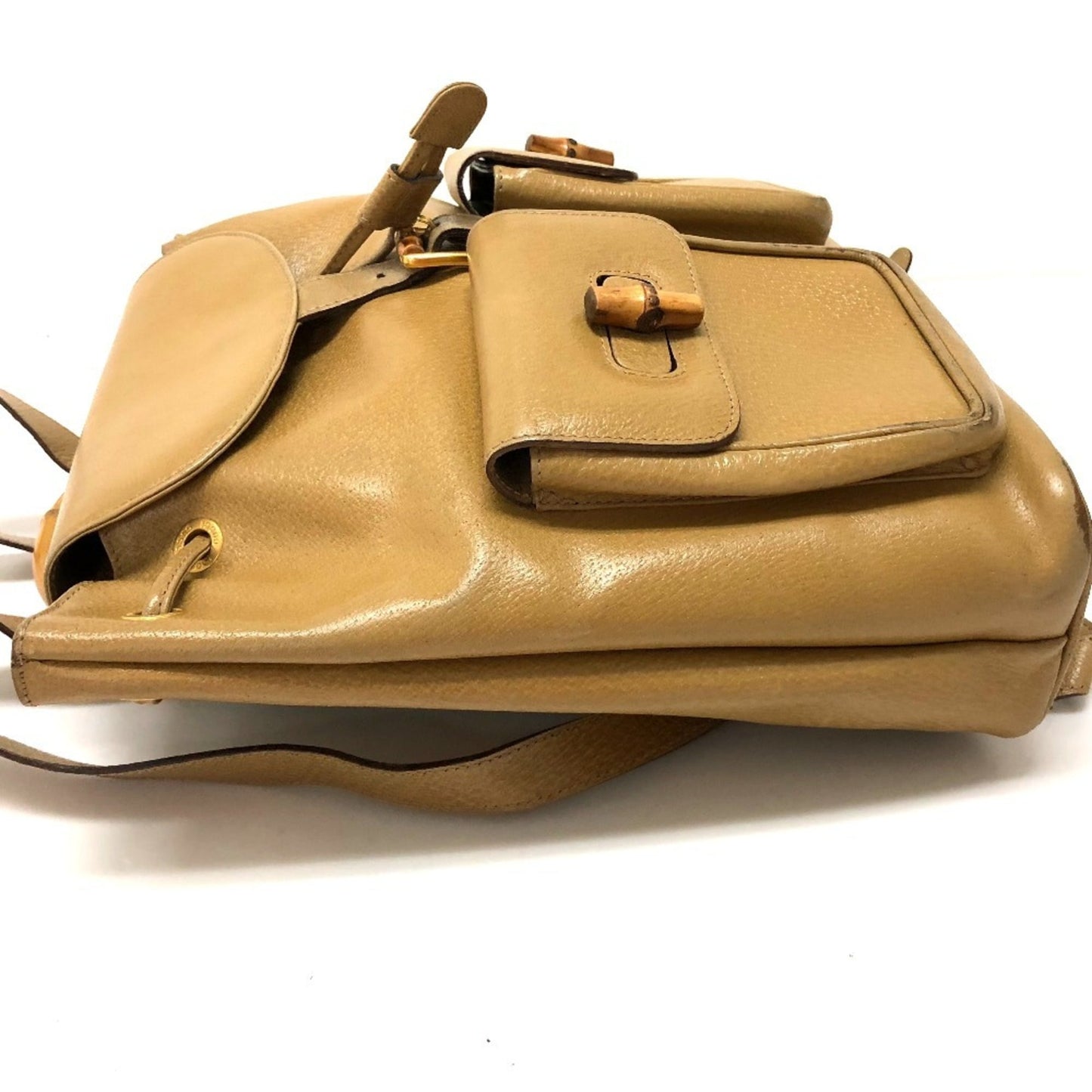 Gucci Bamboo Beige Leather Backpack ( )