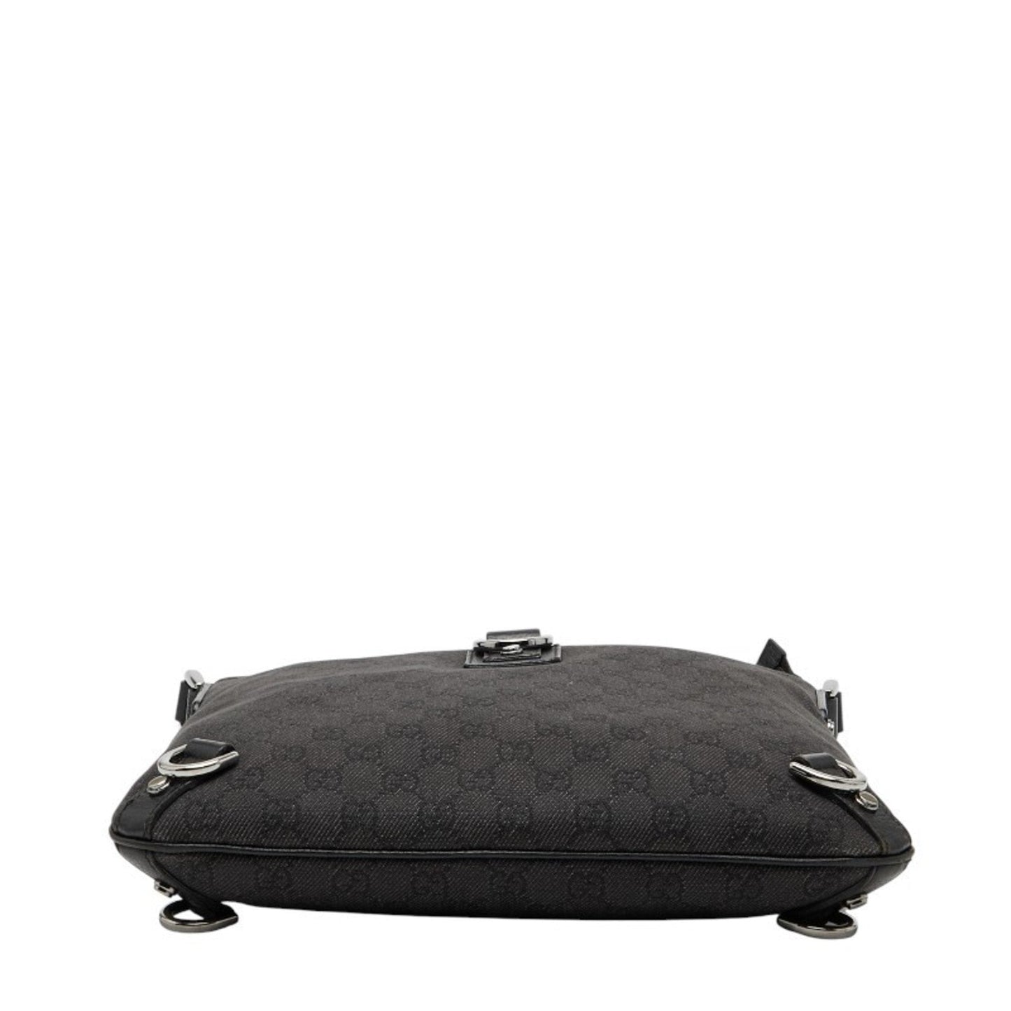 Gucci Black Canvas Leather Shoulder Bag ( )