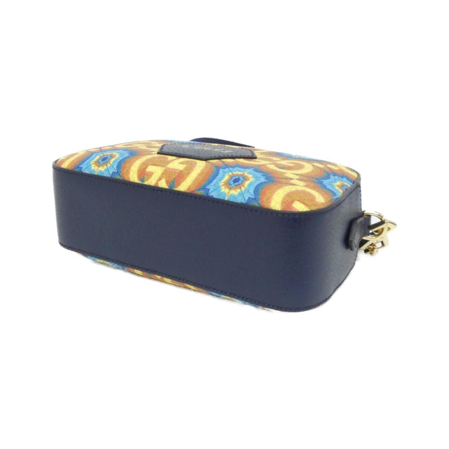 Gucci Blue Orange Coated Canvas Shoulder Bag ( )