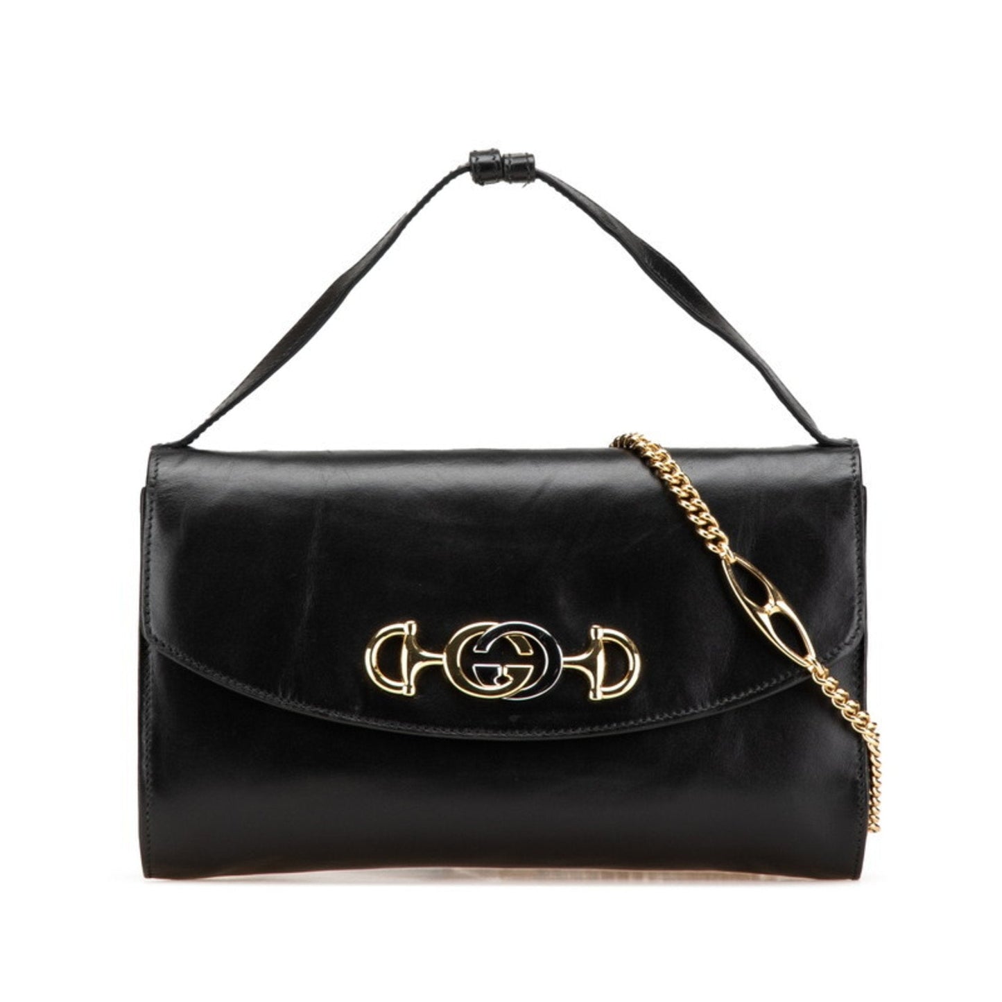 Gucci Black Leather Handbag Shoulder Bag ( )