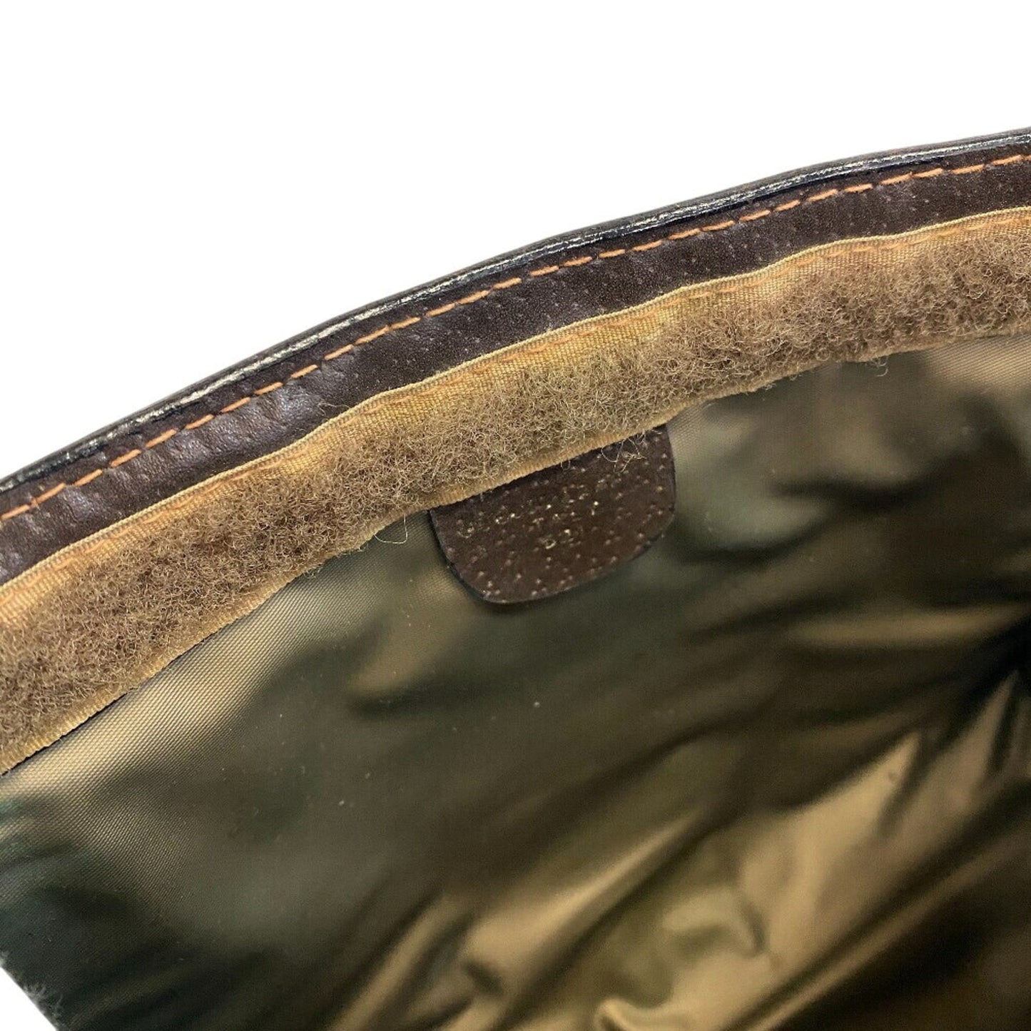 Gucci Brown Pvc Coated Canvas Clutch Bag ( )