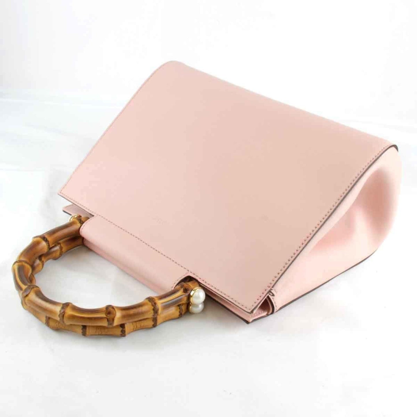 Gucci Bamboo Pink Leather Handbag ( )