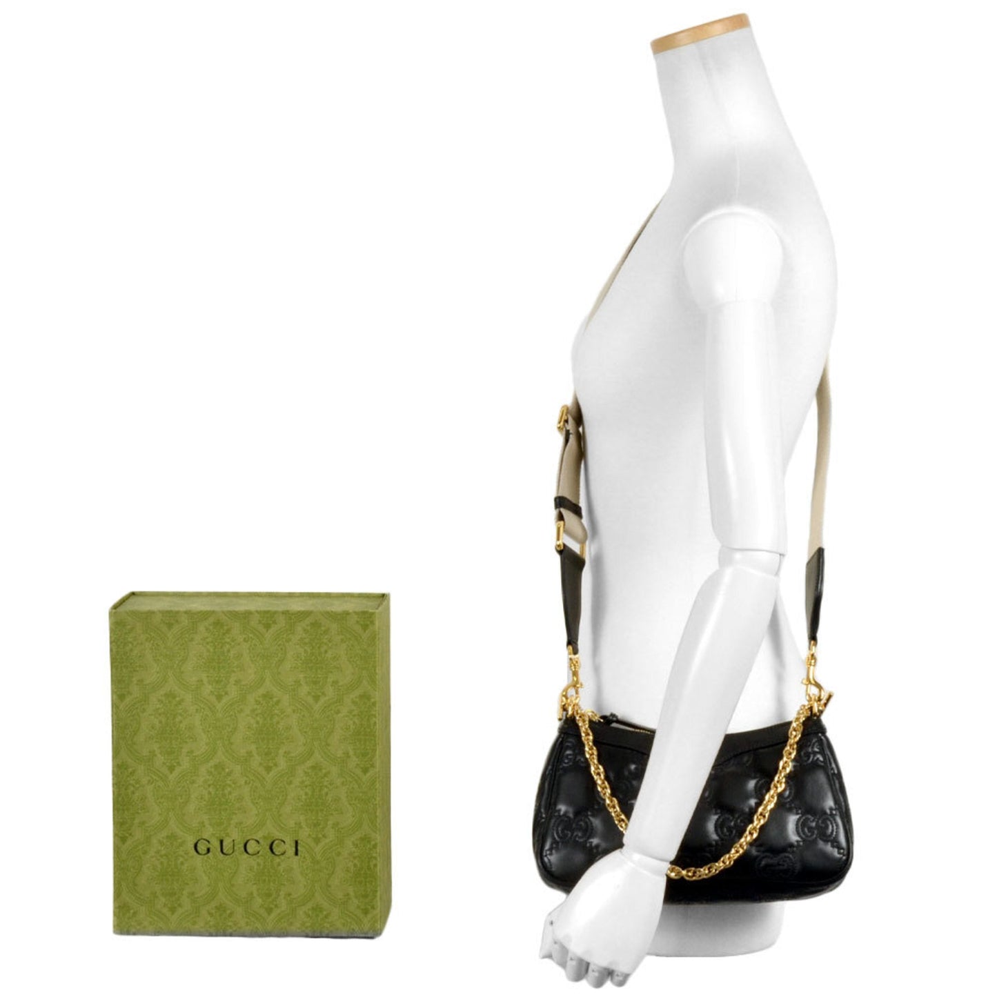 Gucci Black Leather Shoulder Bag ( )