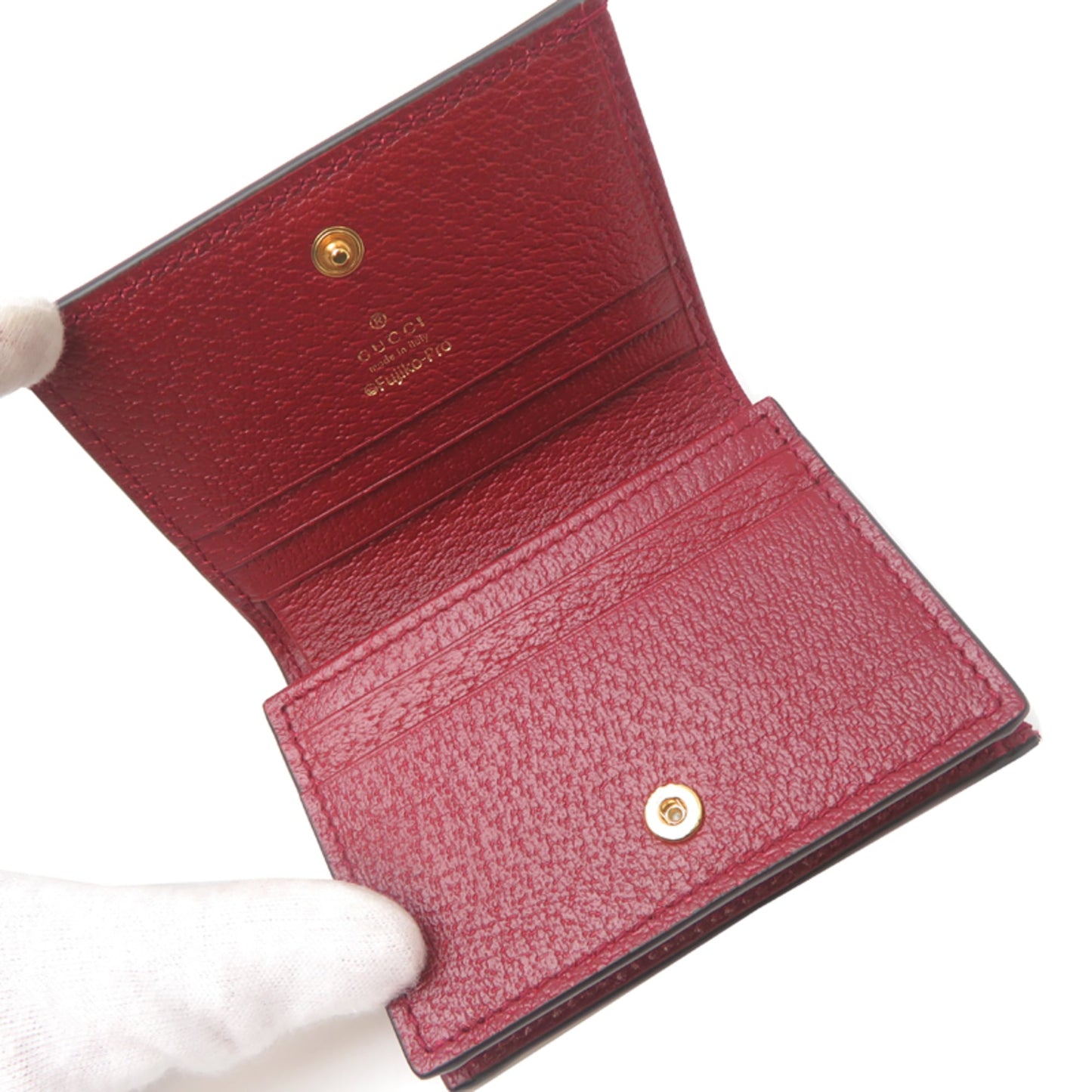 Gucci Gg Supreme Brown Red Color Gg Supreme Wallet (Bi-Fold) ( )