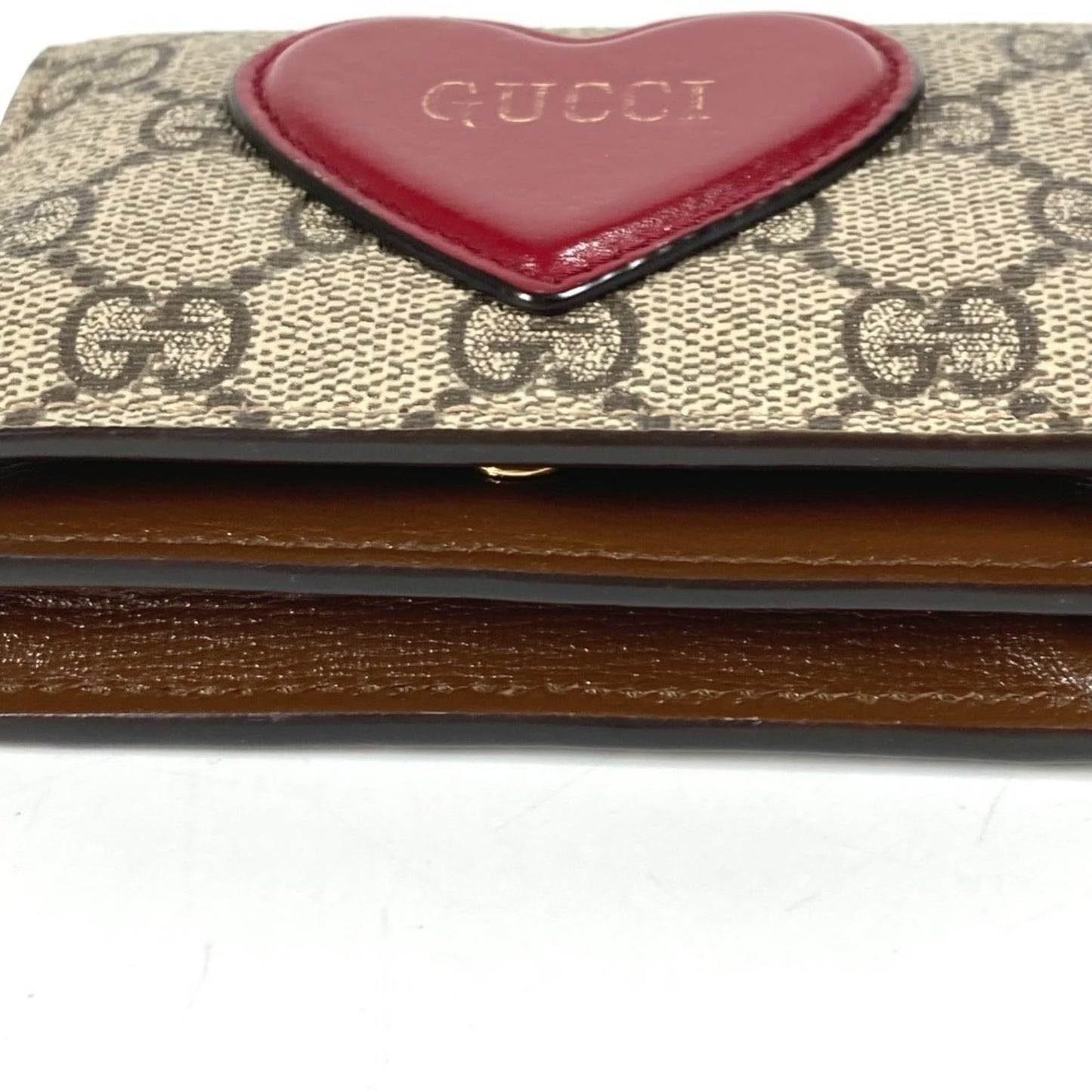 Gucci Gg Supreme Beige Red Color Gg Supreme Long Wallet (Bi-Fold) ( )