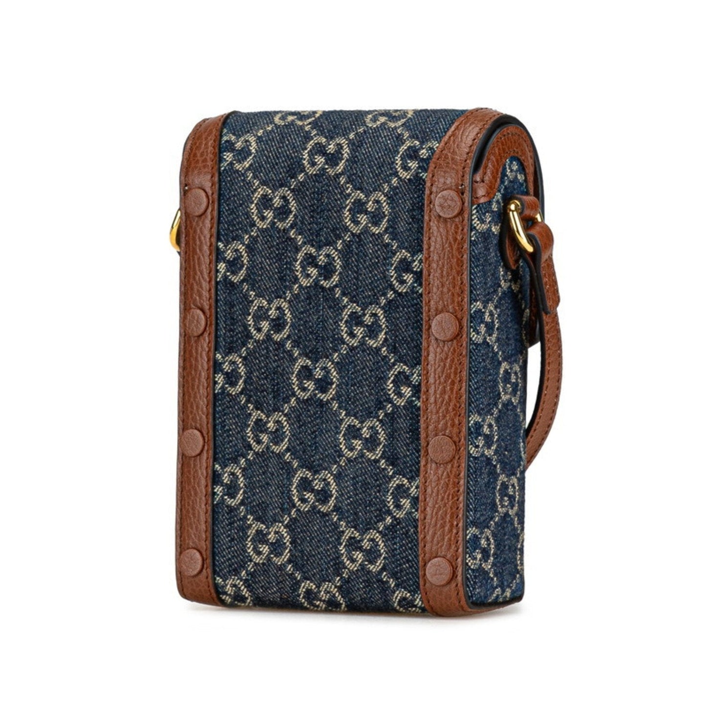 Gucci Brown Canvas Leather Shoulder Bag ( )