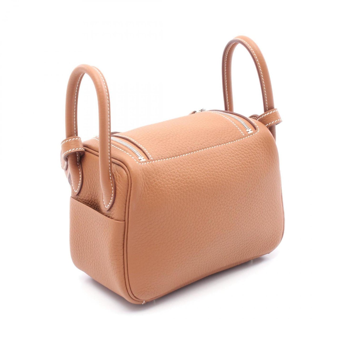 Hermes Lindy Brown Gold Taurillon Clemence Leather Shoulder Bag ( )