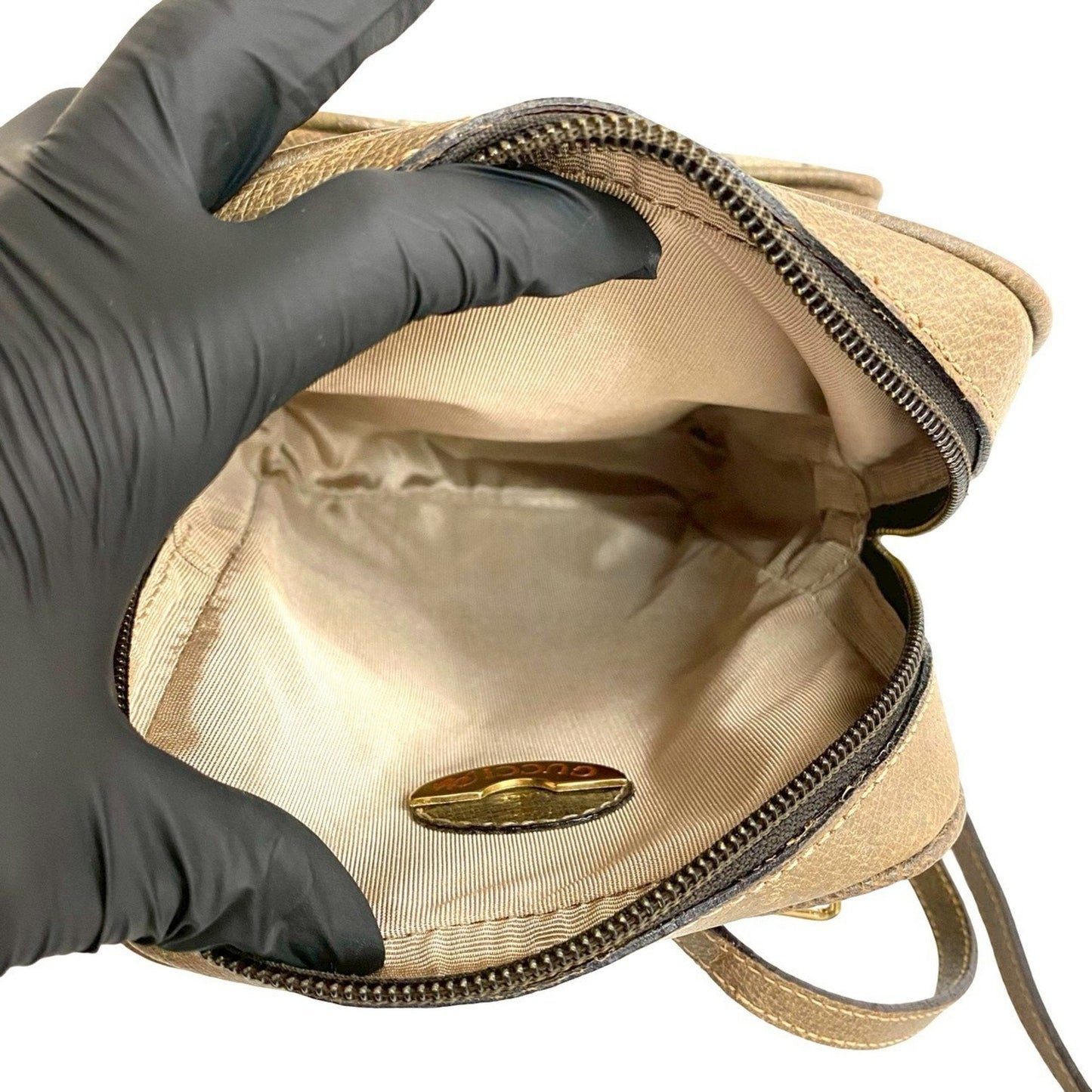 Gucci Brown Leather Pvc Pochette Shoulder Bag ( )